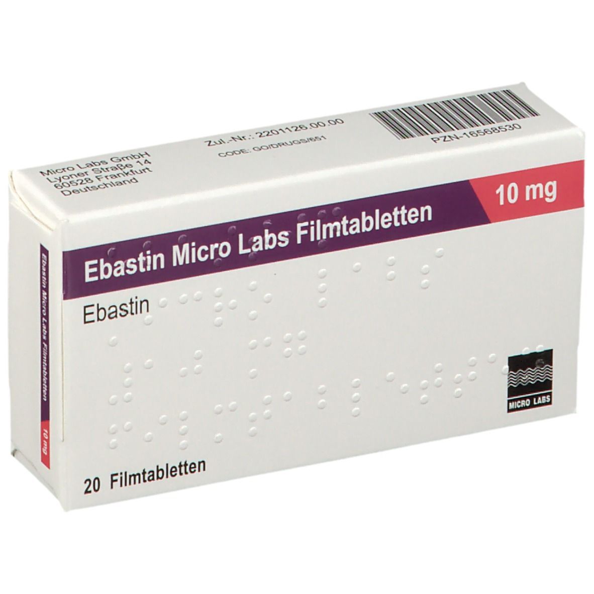 Ebastin Micro Labs 10 mg Filmtabletten 20 St