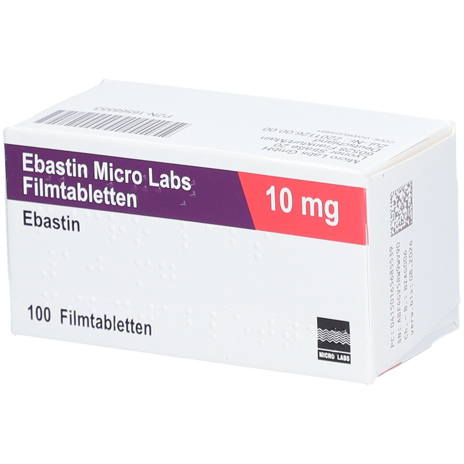 Ebastin Micro Labs 10 mg Filmtabletten 100 St