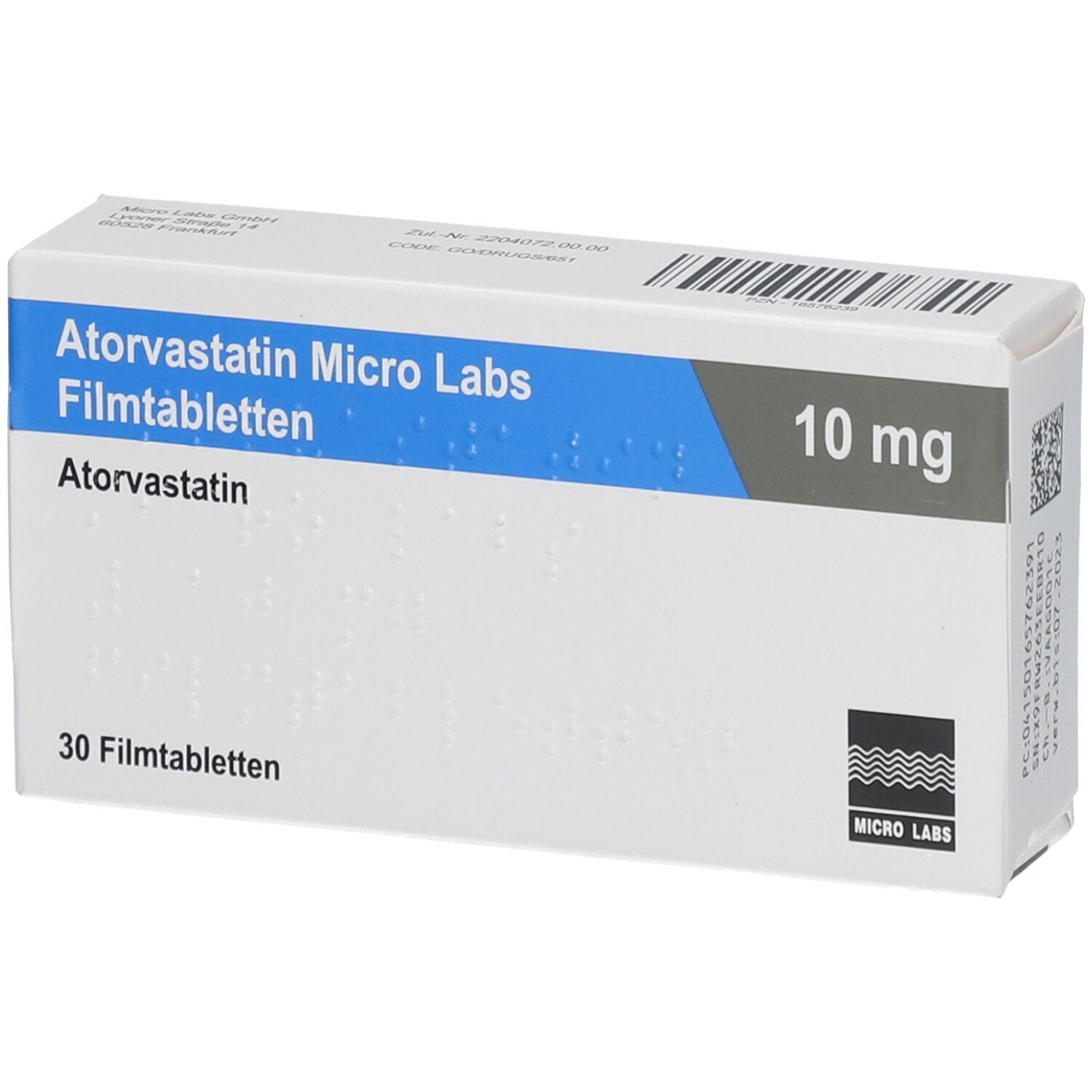 ATORVASTATIN Micro Labs 10 mg Filmtabletten
