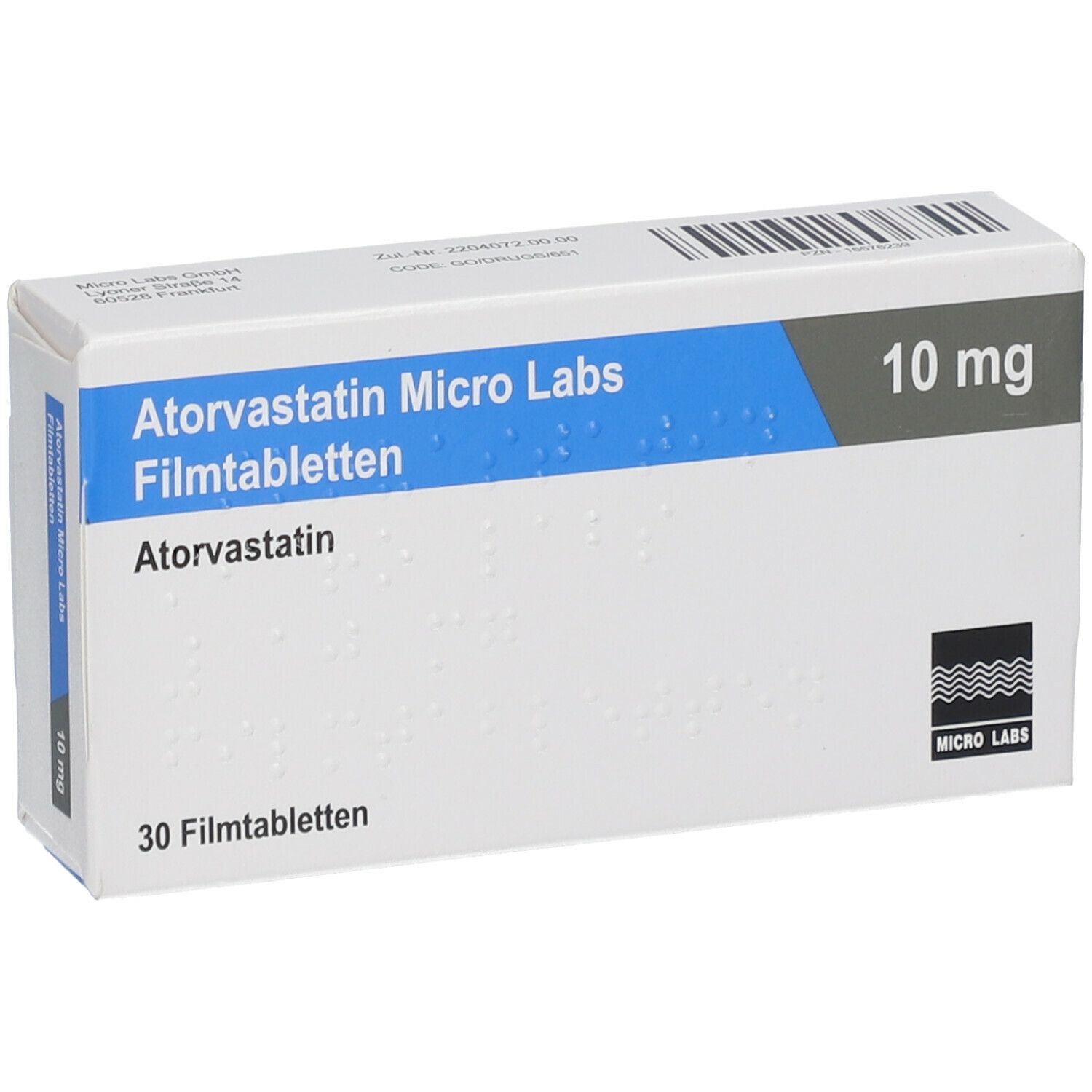 ATORVASTATIN Micro Labs 10 mg Filmtabletten