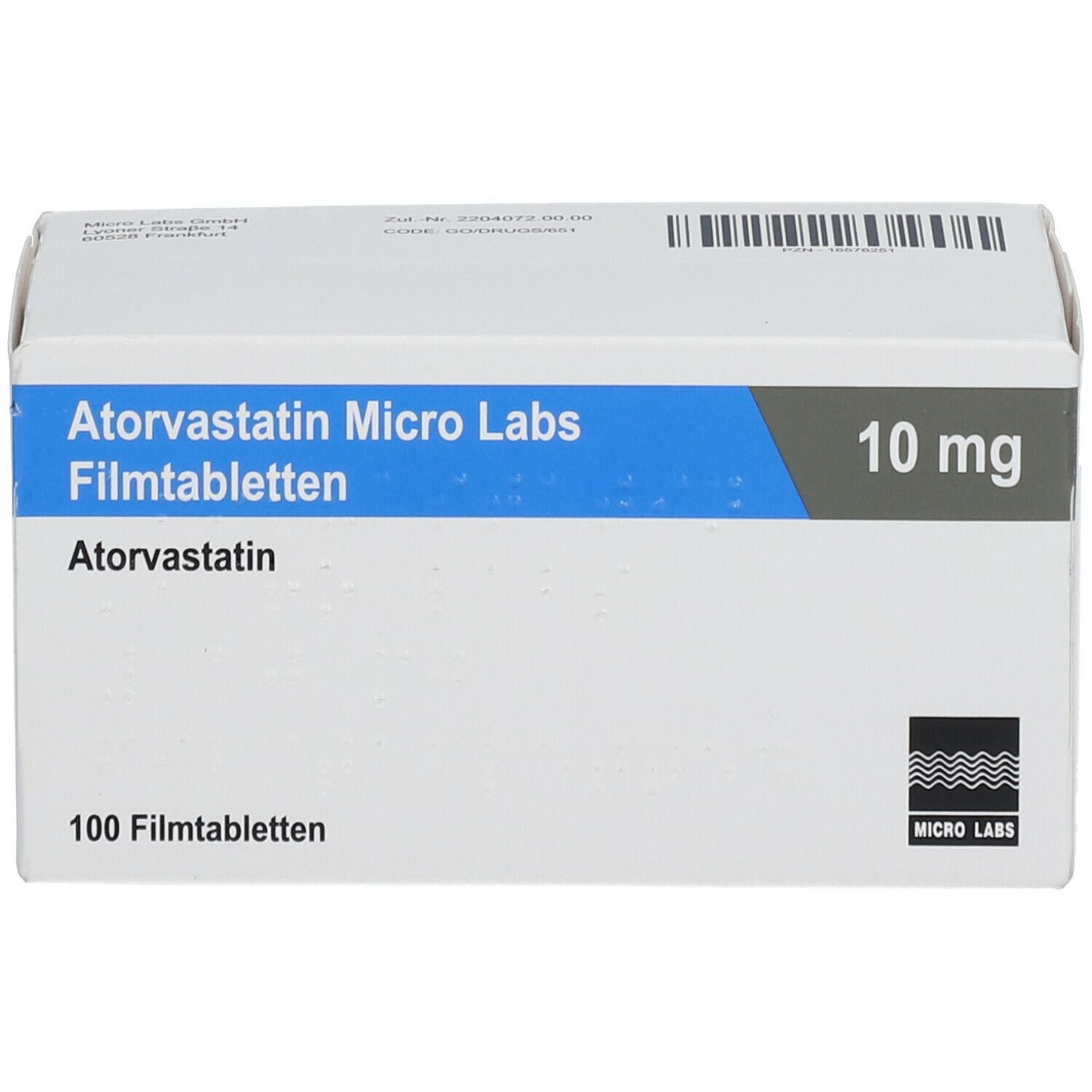 ATORVASTATIN Micro Labs 10 mg Filmtabletten
