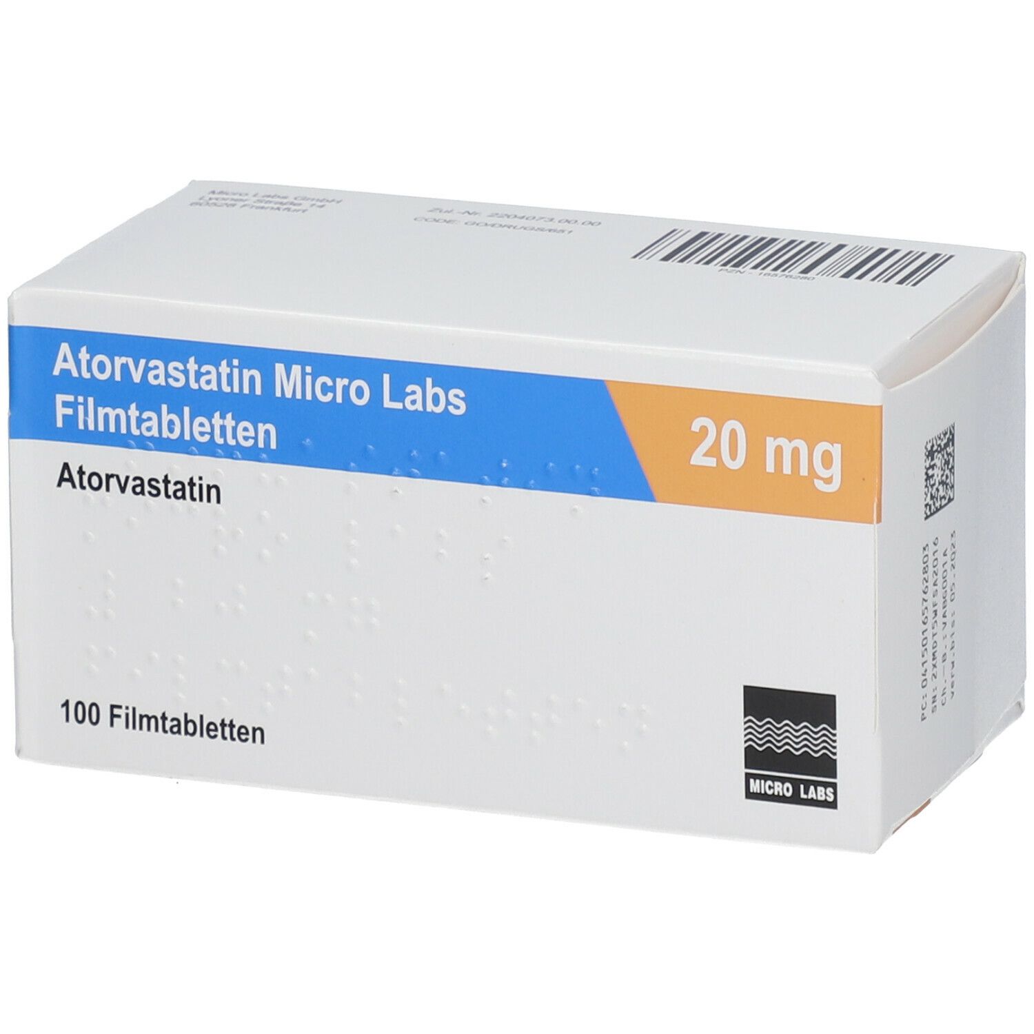 ATORVASTATIN Micro Labs 20 mg Filmtabletten