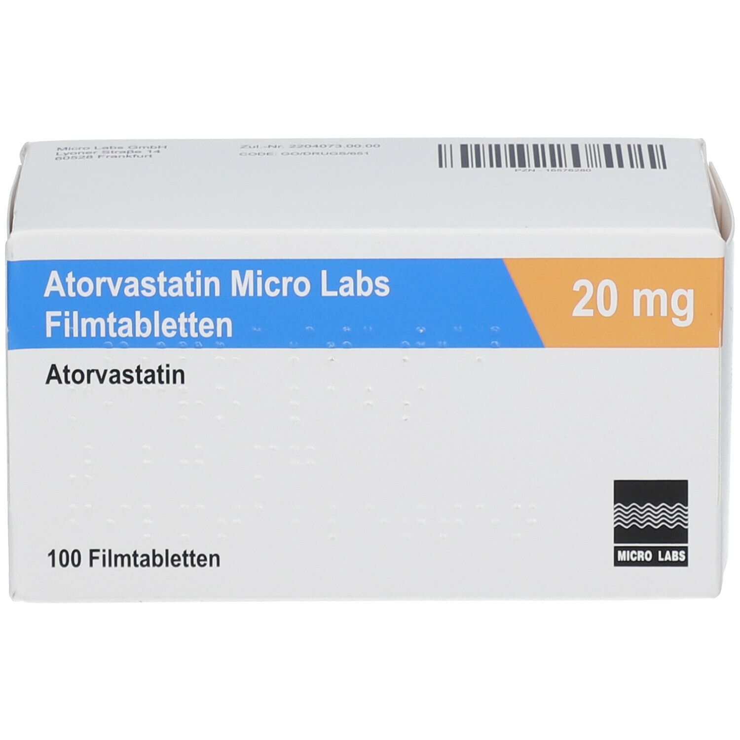 ATORVASTATIN Micro Labs 20 mg Filmtabletten