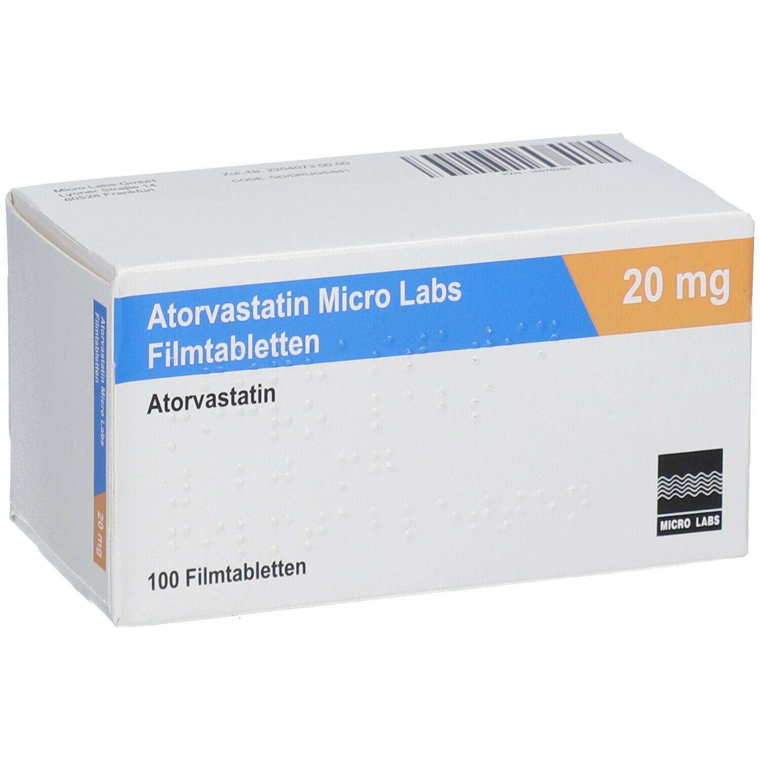 ATORVASTATIN Micro Labs 20 mg Filmtabletten