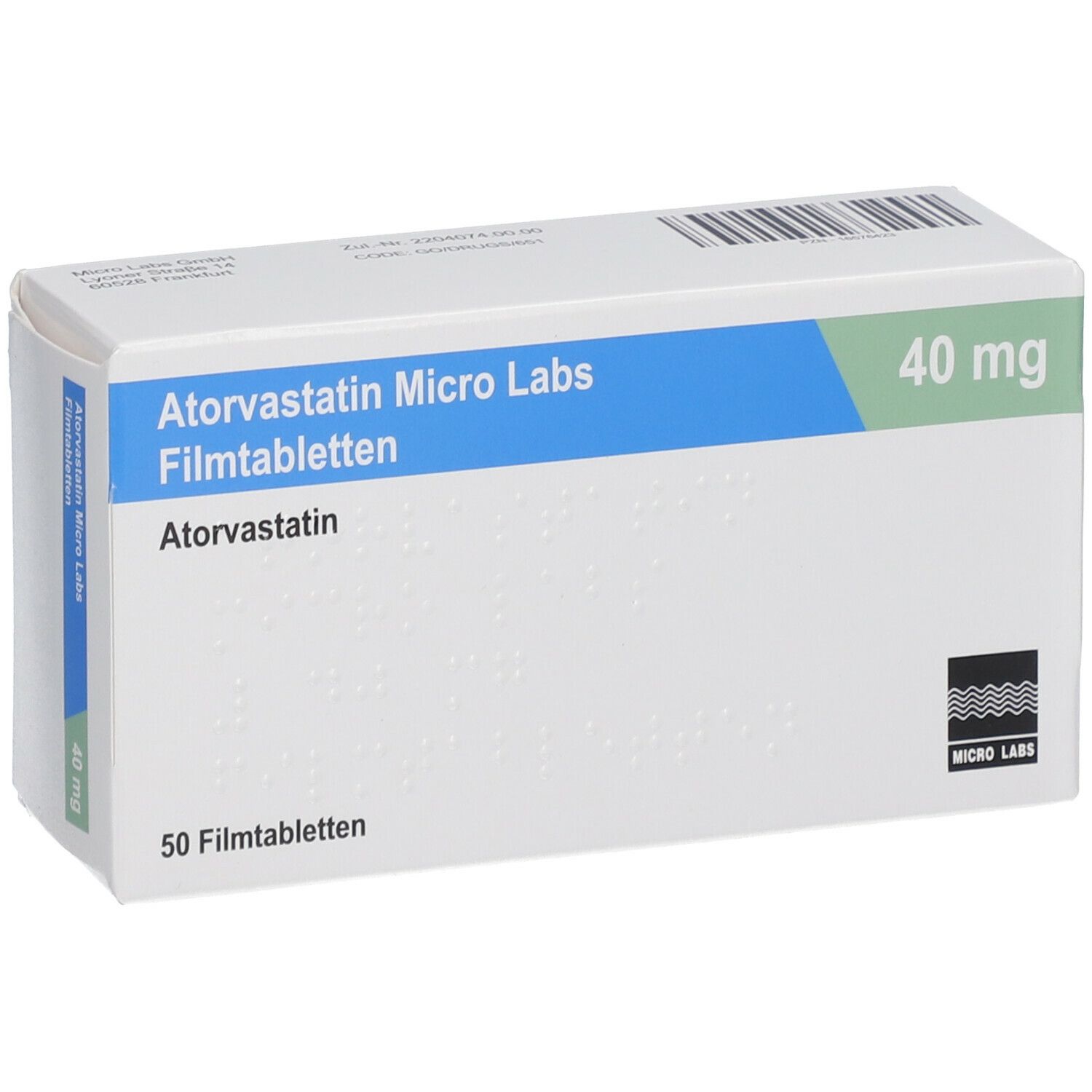 ATORVASTATIN Micro Labs 40 mg Filmtabletten