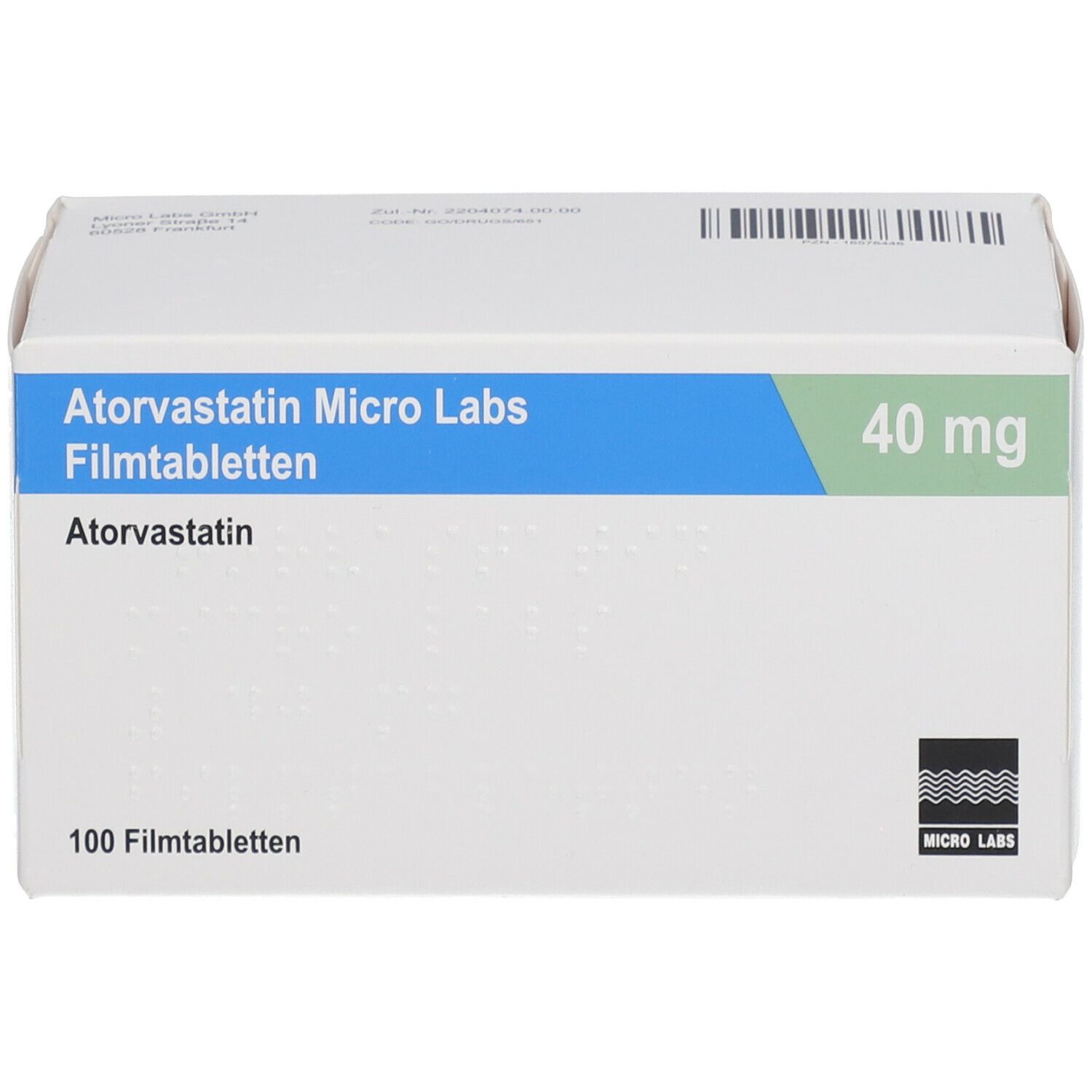 ATORVASTATIN Micro Labs 40 mg Filmtabletten