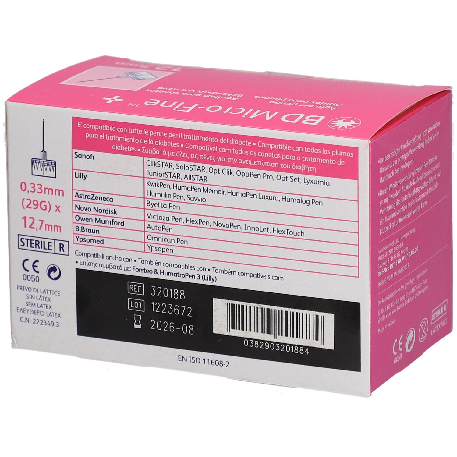 BD Micro-Fine Pen-Nadeln 0,33 mm (29G) x 12,7 mm