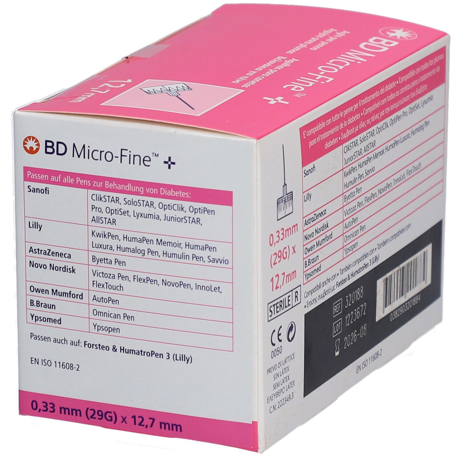 BD Micro-Fine Pen-Nadeln 0,33 mm (29G) x 12,7 mm