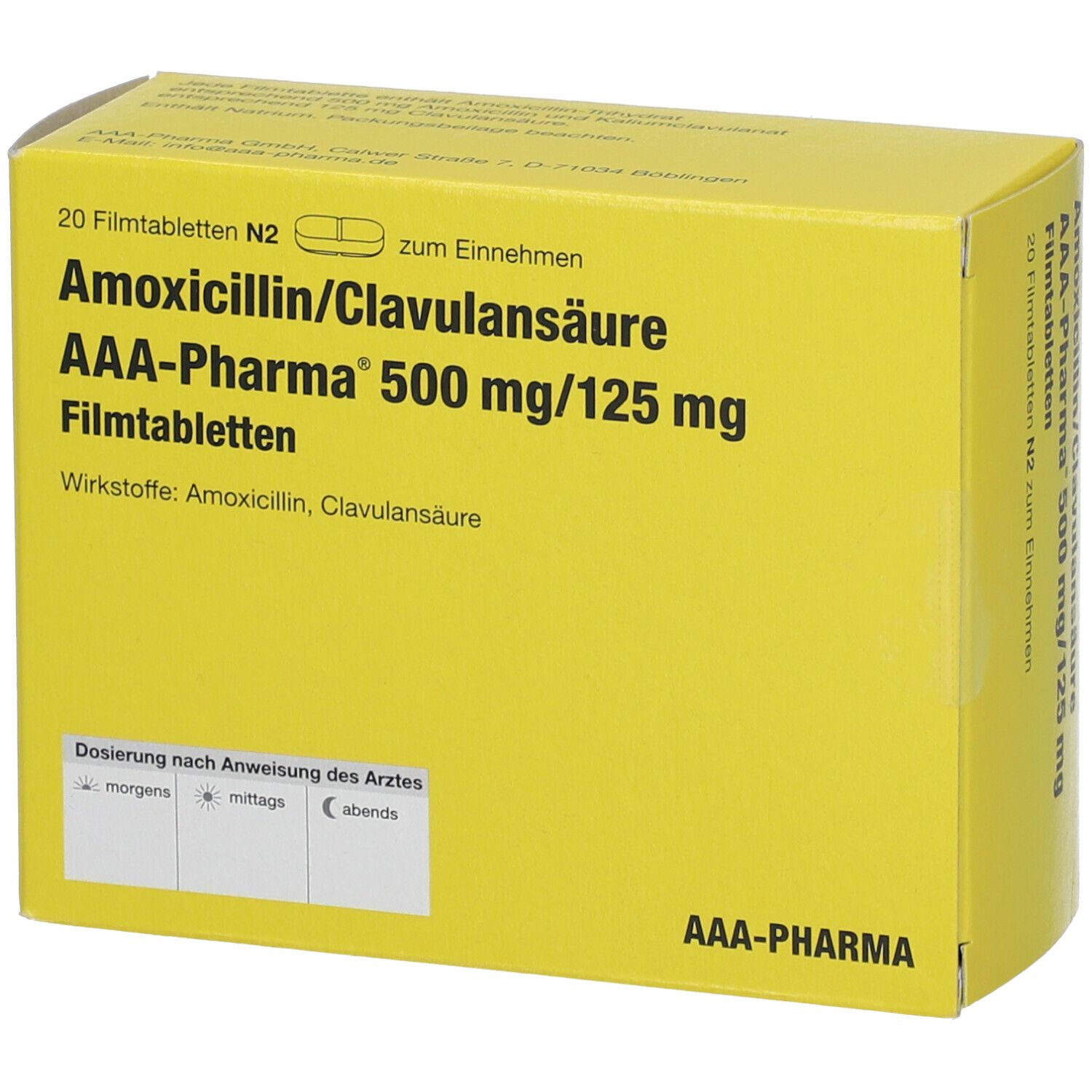 Amoxicillin clavulansäure 500 125 preis