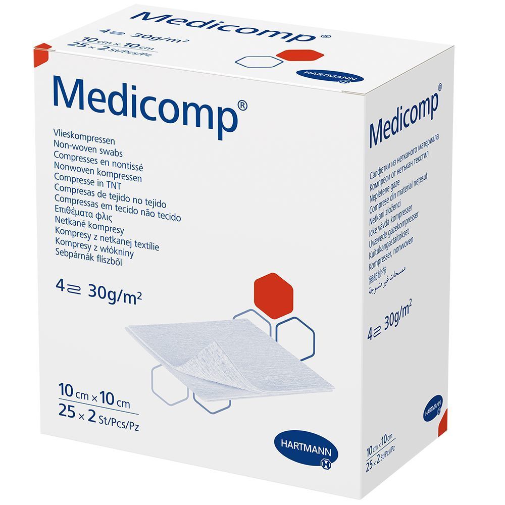 Medicomp® Vliesstoffkompressen steril 10 x 10 cm 4 lagig