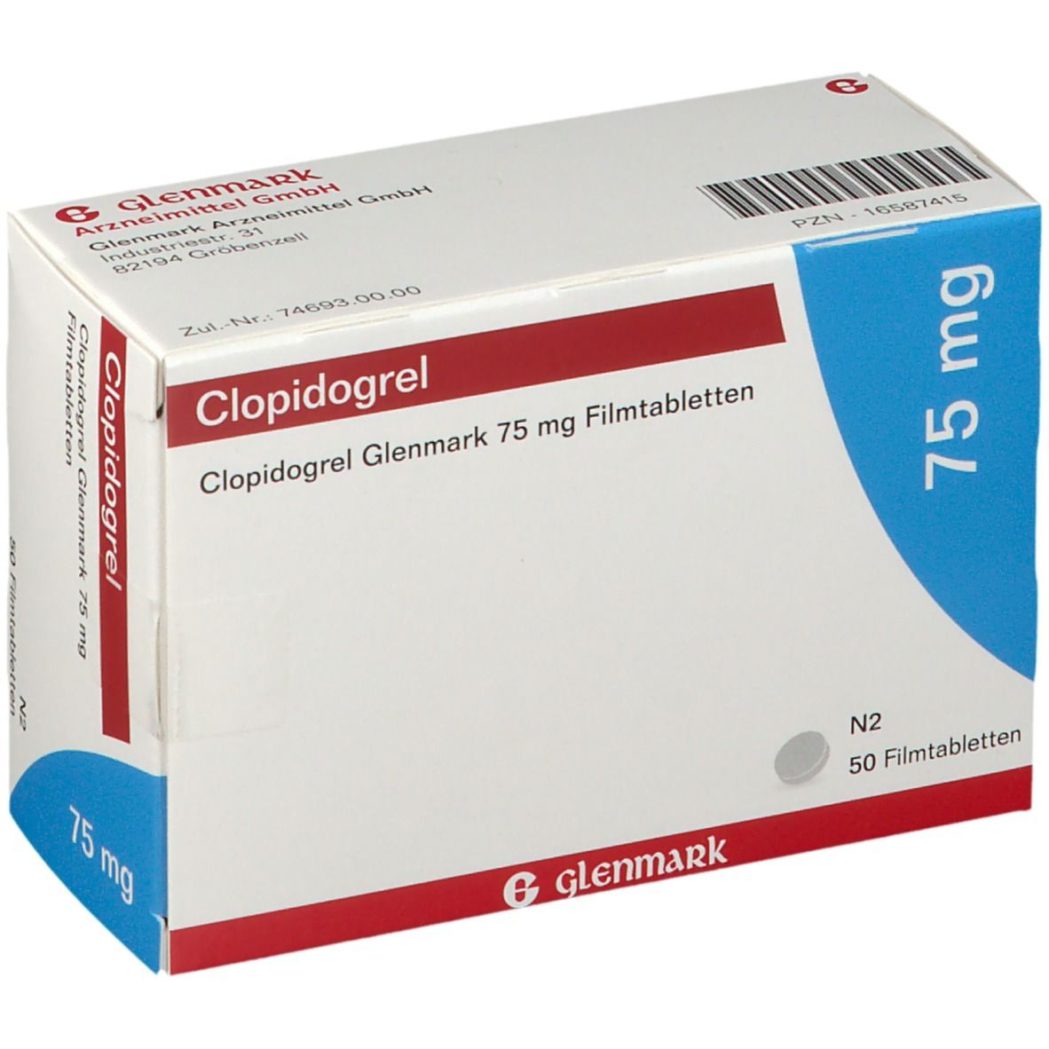 Clopidogrel Glenmark 75 mg Filmtabletten 50 St