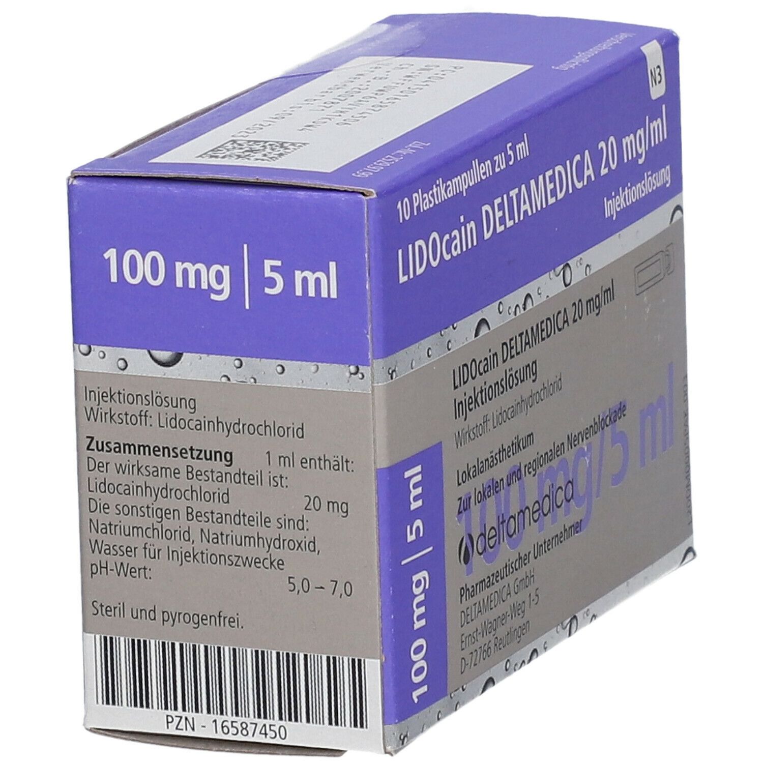 Lidocain Deltamedica 10 mg/ml Inj.-Lsg.Plastikamp. 10x5 ml Injektionslösung