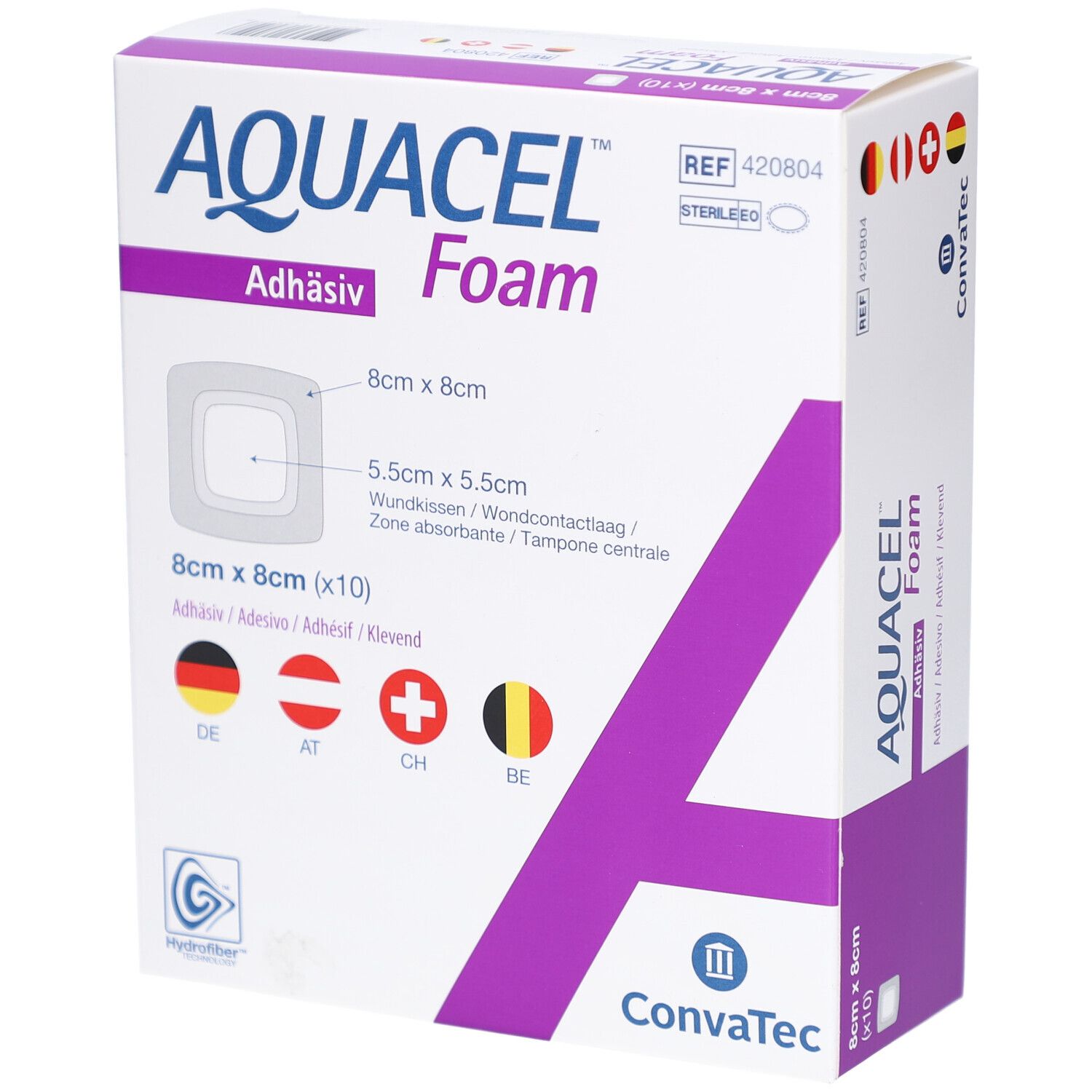 Aquacel Foam adhäsiv 8x8 cm Verband 10 St