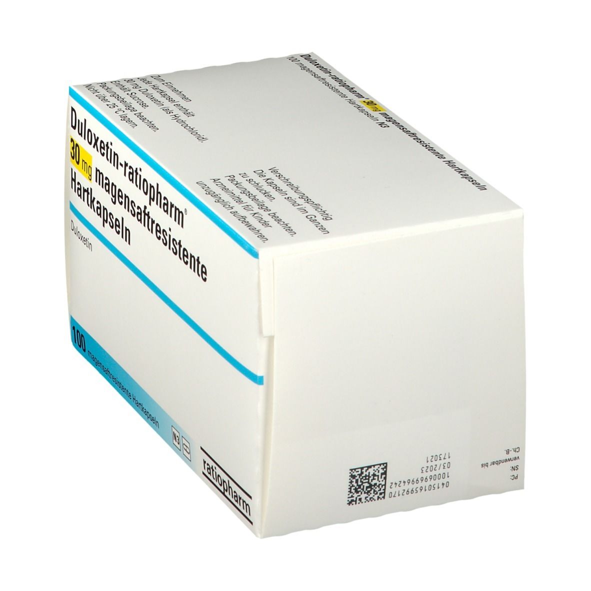 DULOXETIN-ratiopharm 30 mg magensaftres.Hartkaps. 100 St Magensaftresistente Hartkapseln