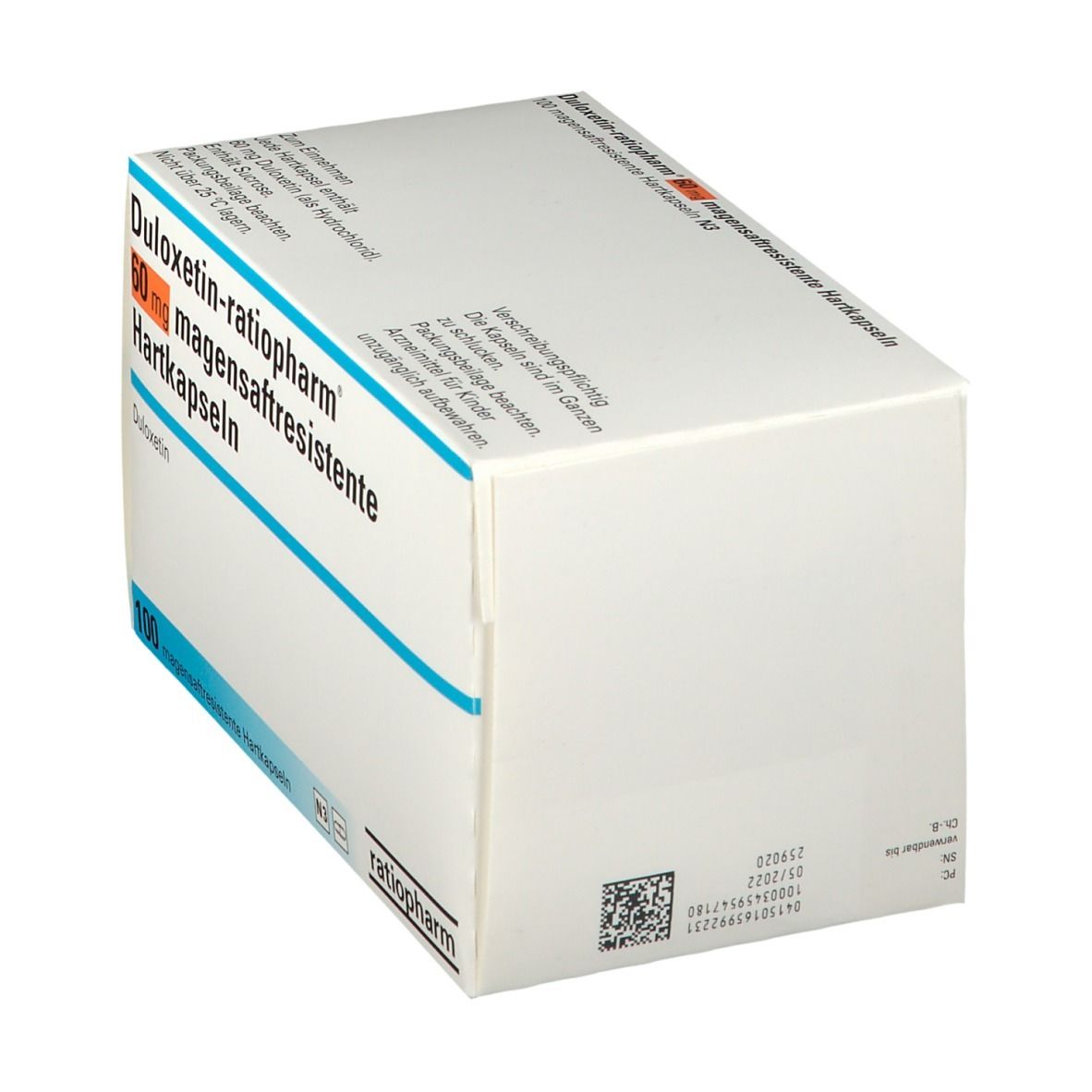 DULOXETIN-ratiopharm 60 mg magensaftres.Hartkaps. 100 St Magensaftresistente Hartkapseln