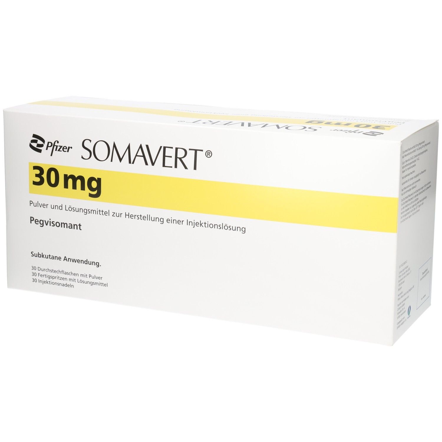 Somavert 30 mg, Pulver und Lösungsmittel zur Herstellung einer Injektionslösung von Pfizer.