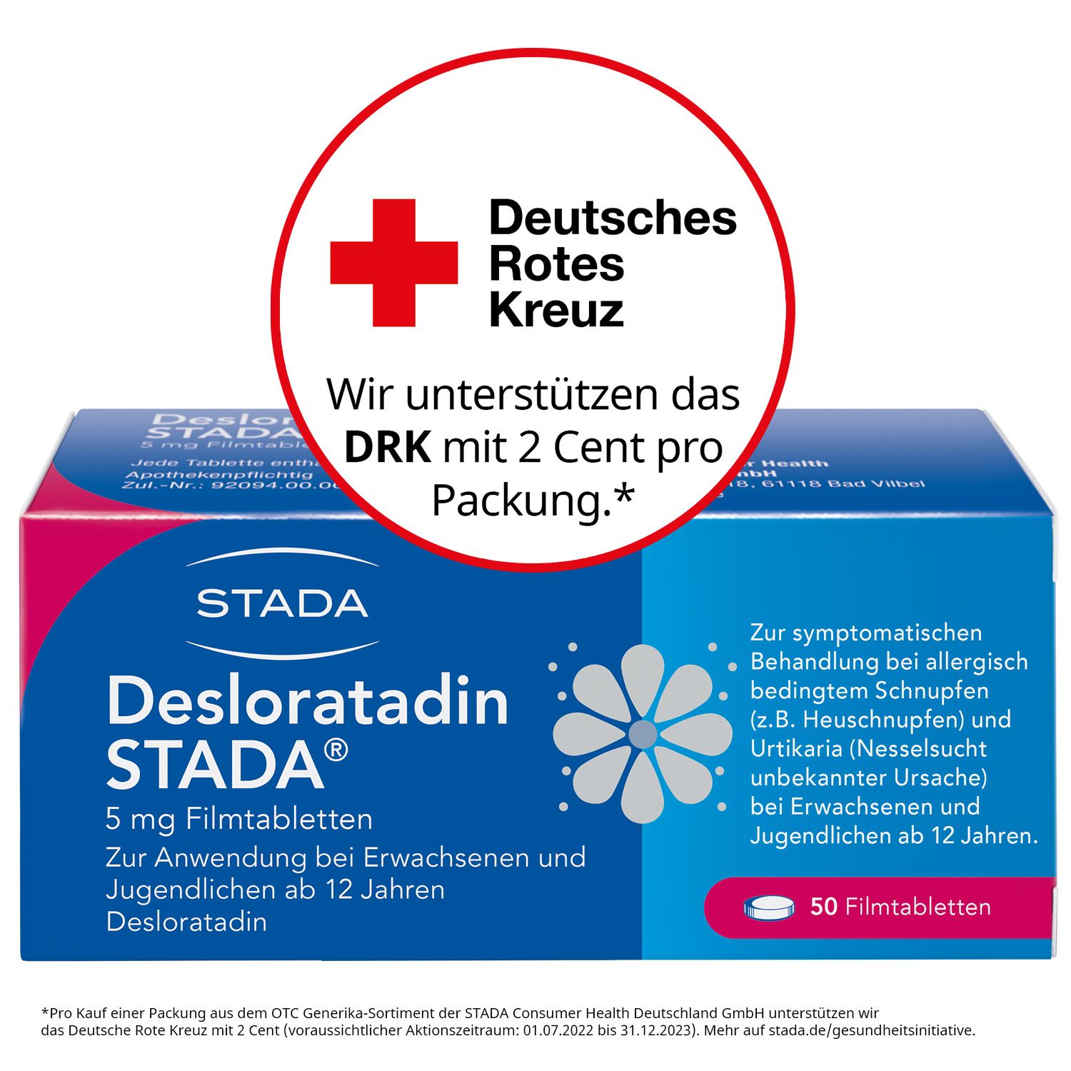 Desloratadin STADA® 5 mg Filmtabletten, zur symptomatischen Behandlung allergischer Erkrankungen wie Heuschnupfen