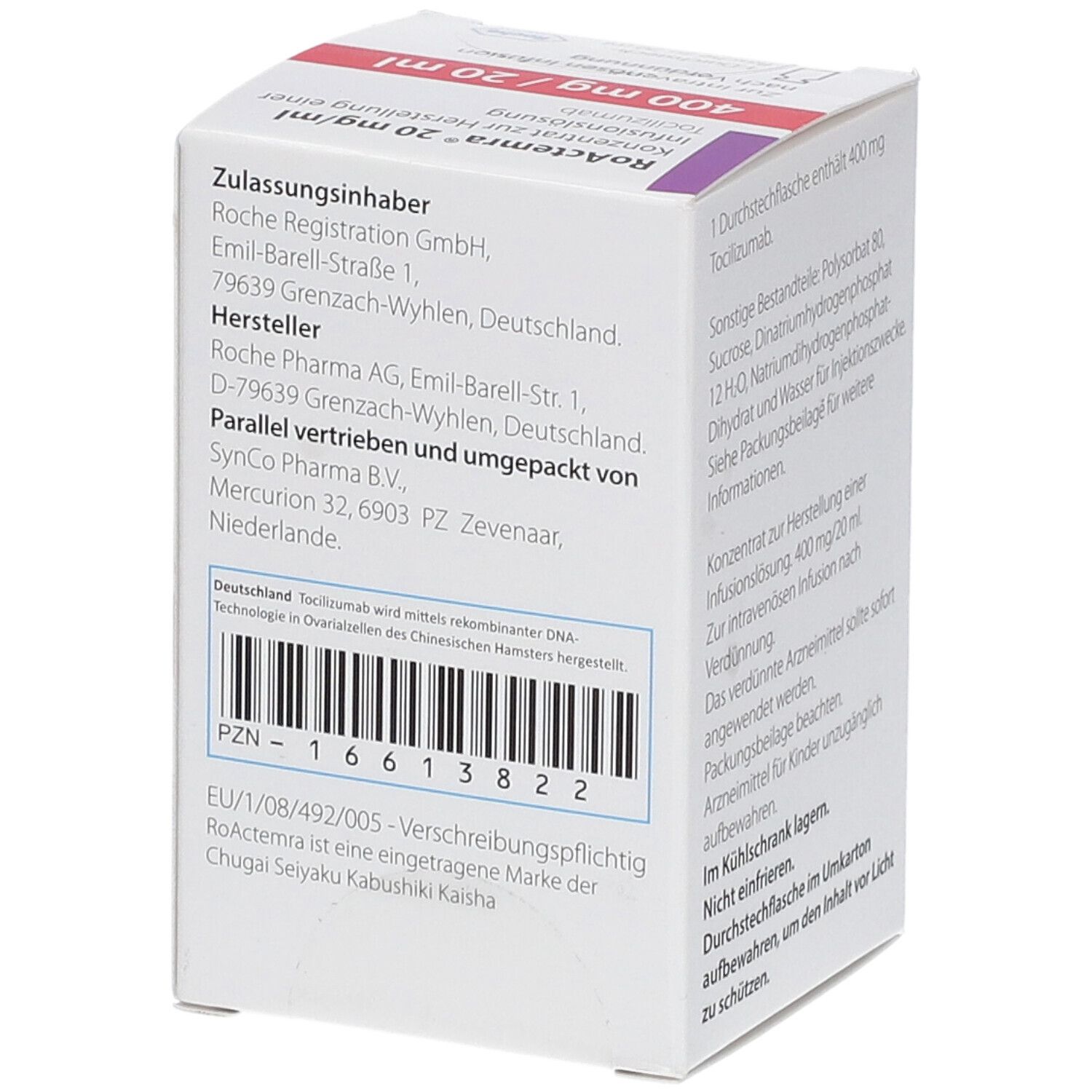 ROACTEMRA 20 mg/ml 400 mg Konz.z.Herst.e.Inf.-Lsg.