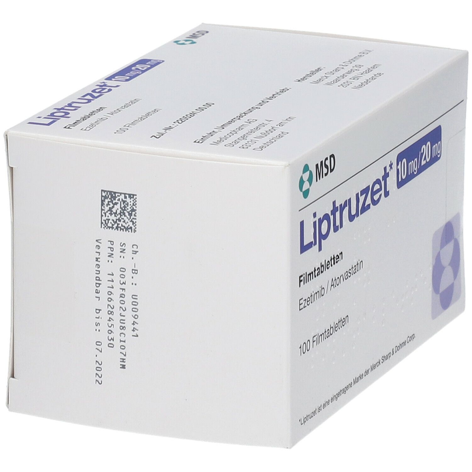 Liptruzet 10 mg/20 mg Filmtabletten 100 St