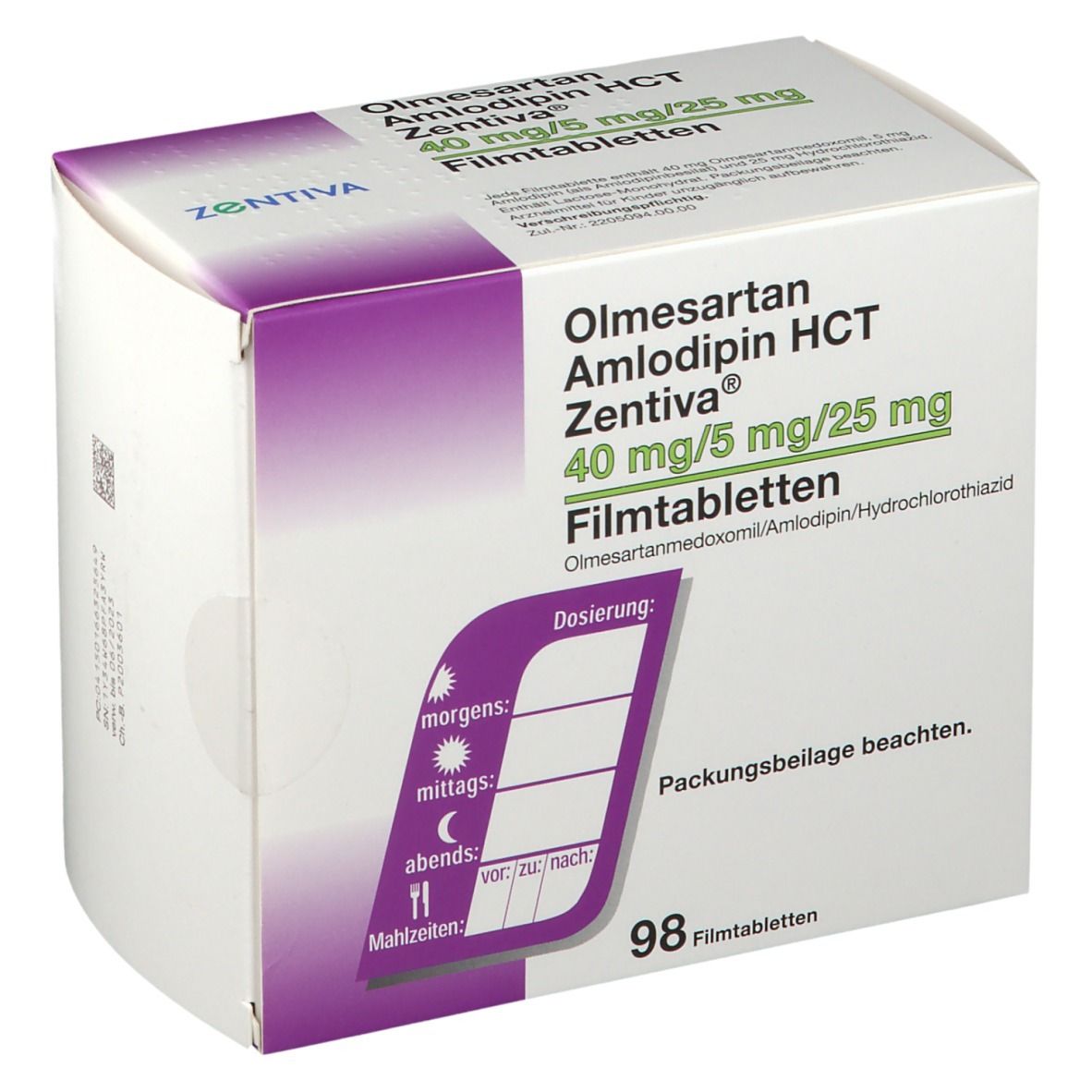 Olmesartan Amlodipin HCT Zentiva 40/5/25 mg FTA 98 St Filmtabletten