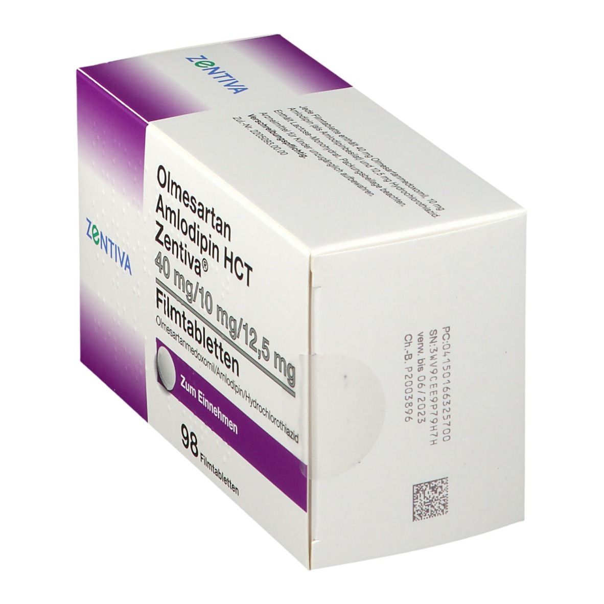 Olmesartan Amlodipin HCT Zentiva 40/10/12,5 mg FTA 98 St Filmtabletten