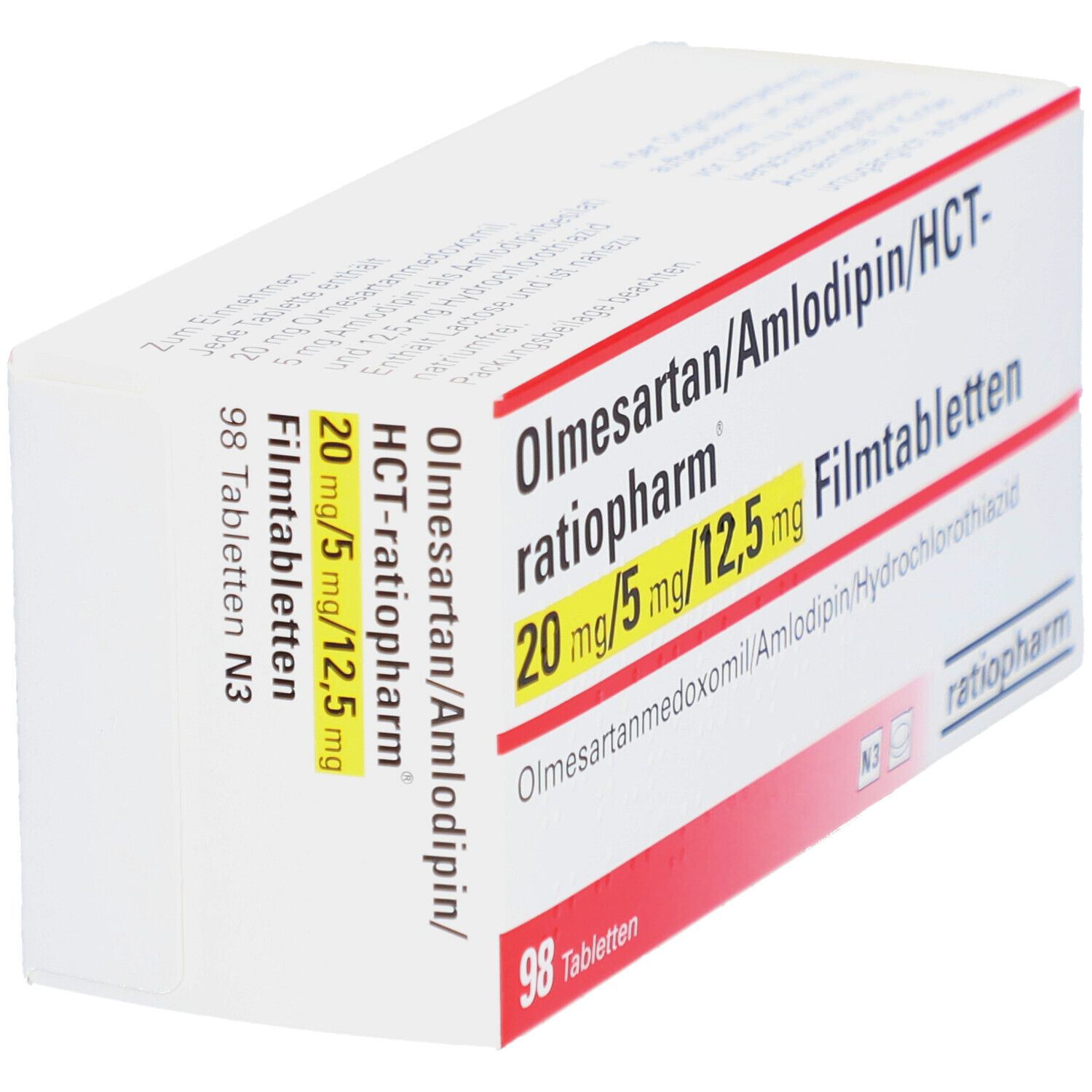 OLMESARTAN/Amlodipin/HCT-ratio 20/5/12,5 mg FTA 98 St Filmtabletten