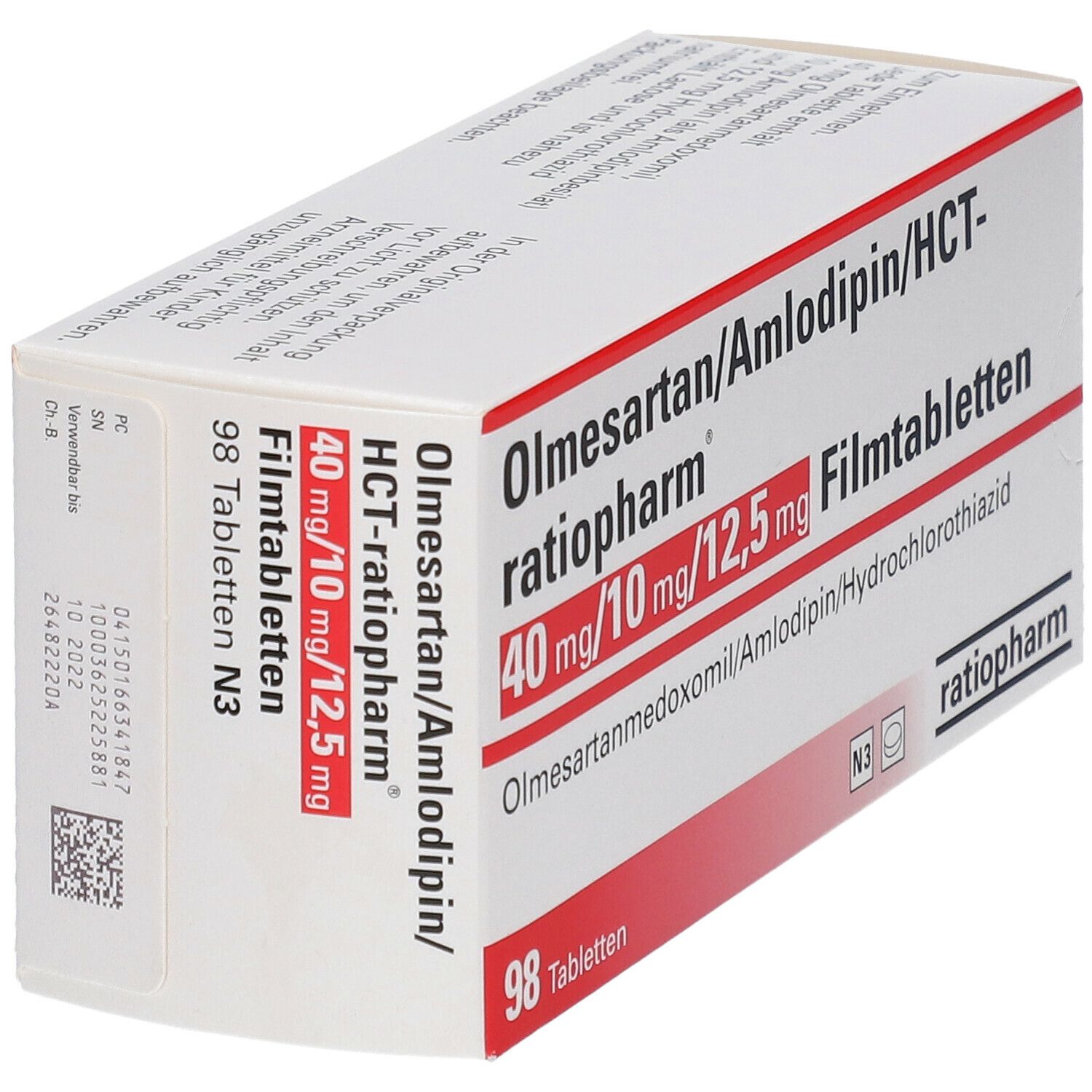 OLMESARTAN/Amlodipin/HCT-ratio 40/10/12,5 mg FTA 98 St Filmtabletten