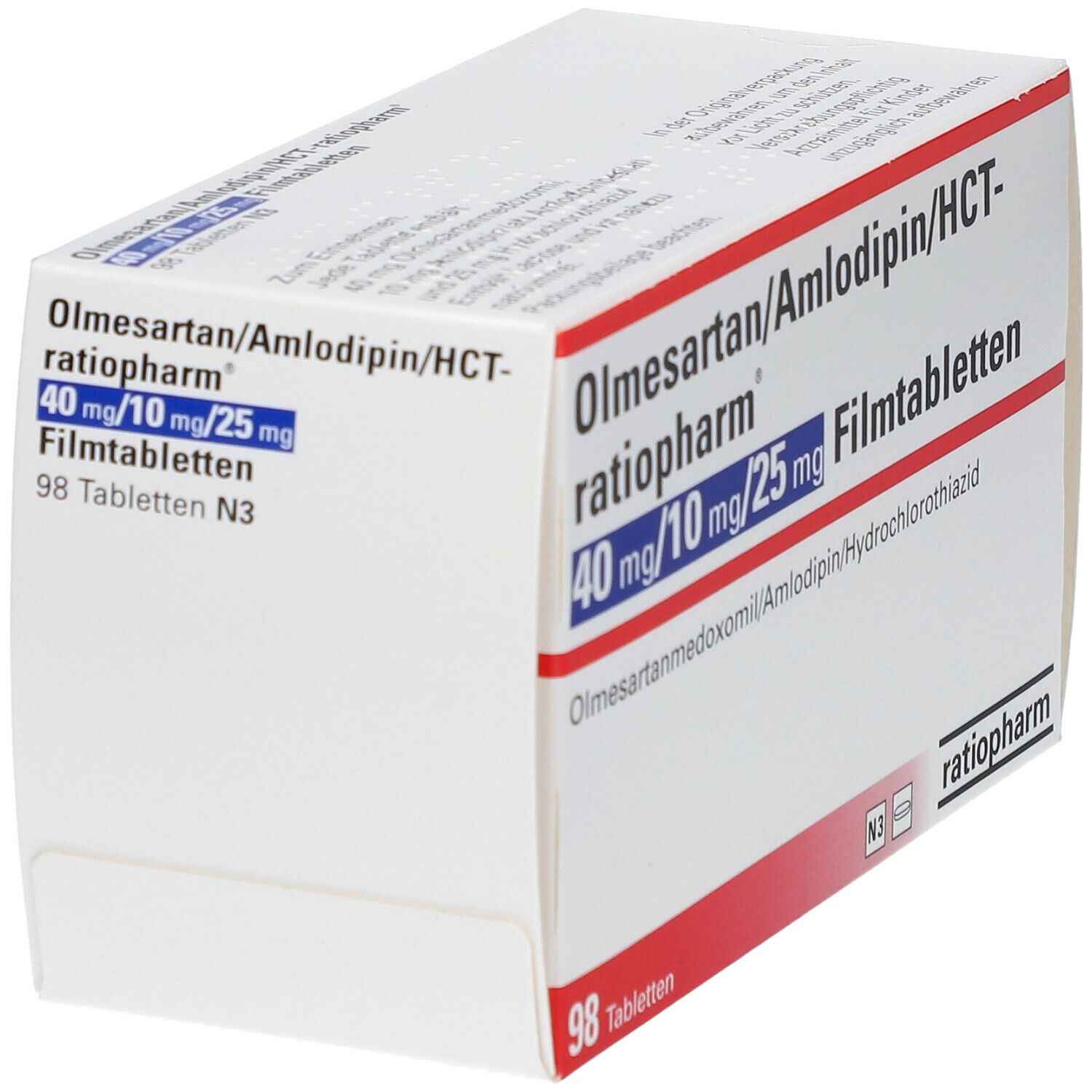 OLMESARTAN/Amlodipin/HCT-ratio 40/10/25 mg FTA 98 St Filmtabletten