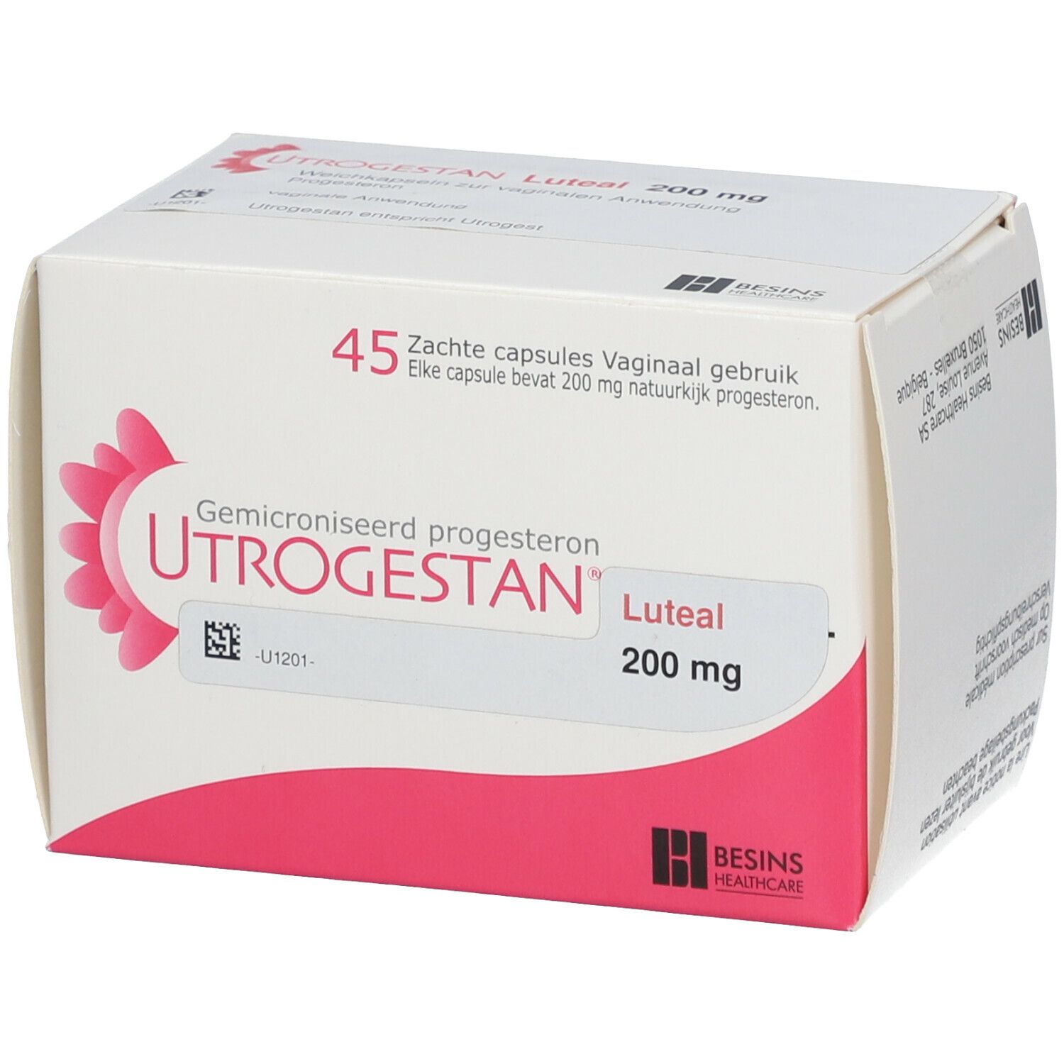 UTROGESTAN Luteal 200 mg Weichkaps.z.vaginal.Anwe. 45 St mit dem E ...
