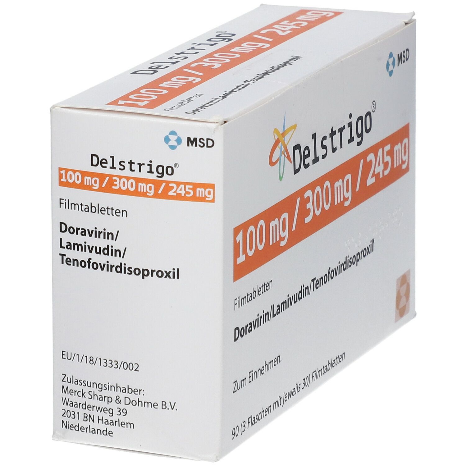 Delstrigo 100 mg/300 mg/245 mg Filmtabletten 90 St