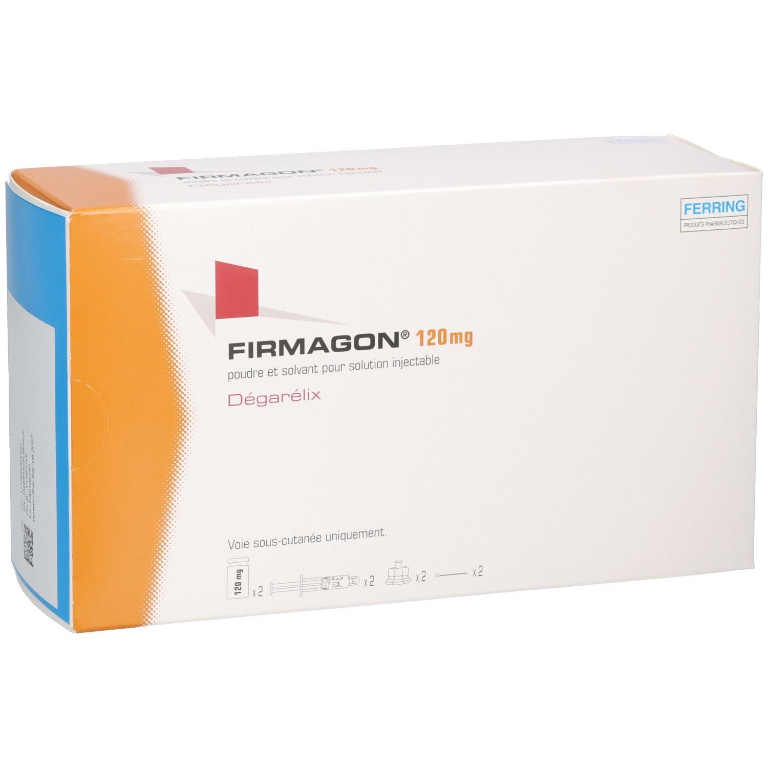 Packung Firmagon 120mg Pulver und Lösungsmittel zur Injektion.
