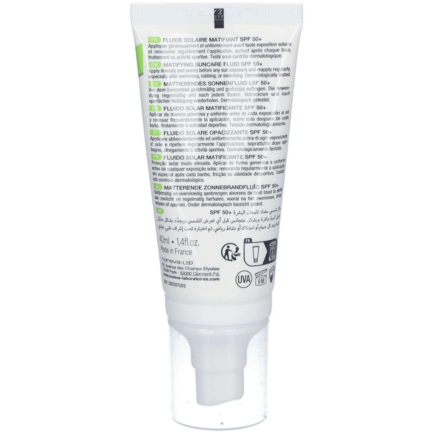 Noreva Exfoliac mattier.Sonnenschutz-Fluid LSF 50+ 40 ml Creme