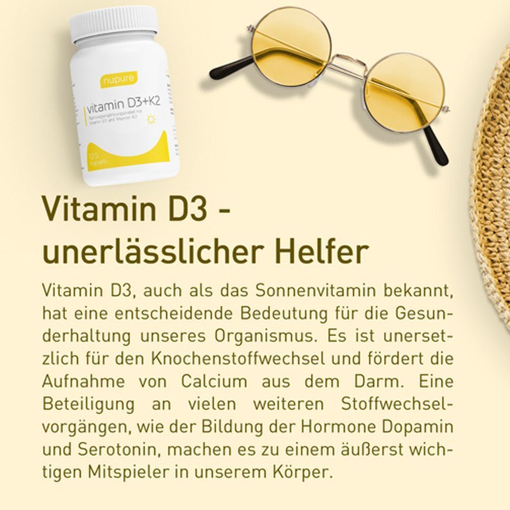 nupure Vitamin D3+K2 - ein unterschätzter Helfer