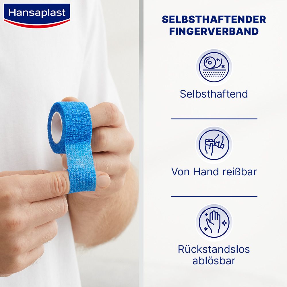 Hansaplast MED Selbsthaftender Fingerverband Blau 1 St - SHOP APOTHEKE