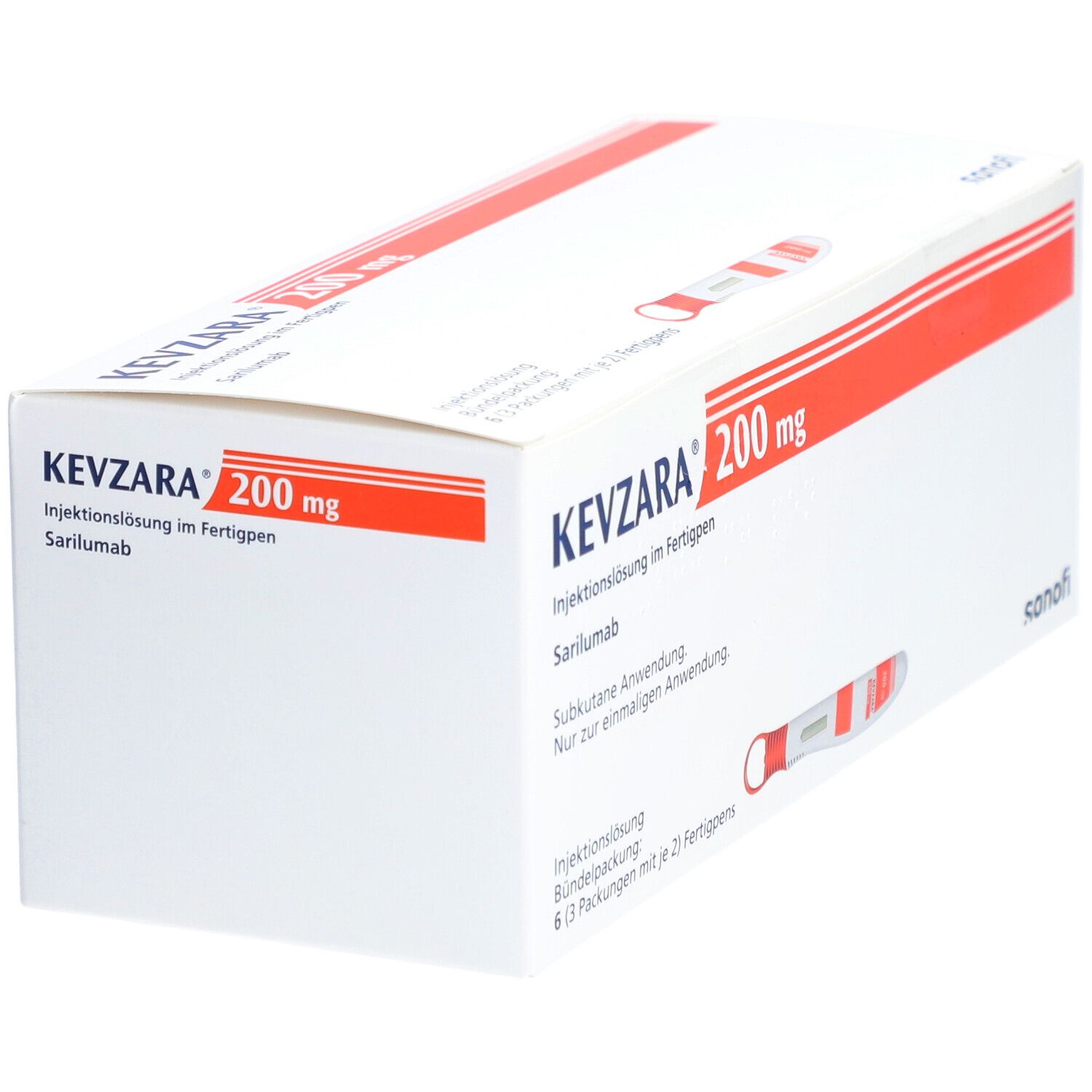 Kevzara 200 mg Injektionslösung im Fertigpen 6 St