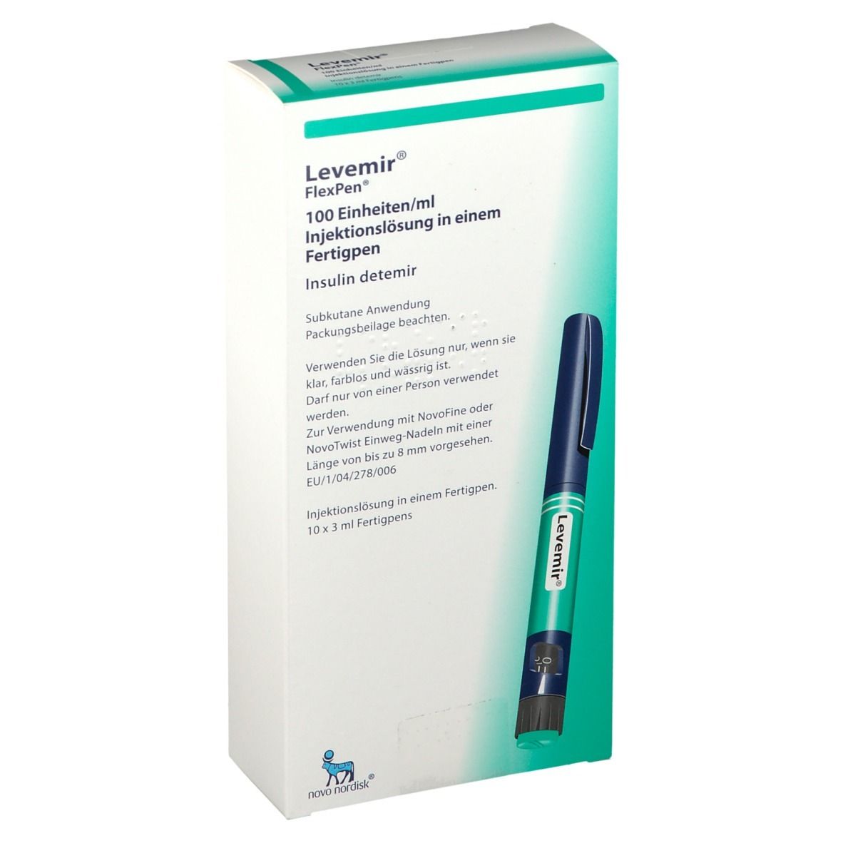 LEVEMIR FlexPen 100 Einheiten/ml Inj.-L.Fertigpen 10x3 ml mit dem E ...