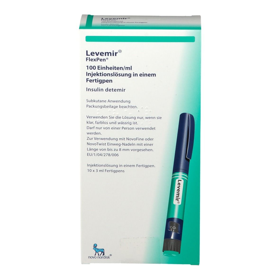 LEVEMIR FlexPen 100 Einheiten/ml Inj.-L.Fertigpen 10x3 ml mit dem E ...