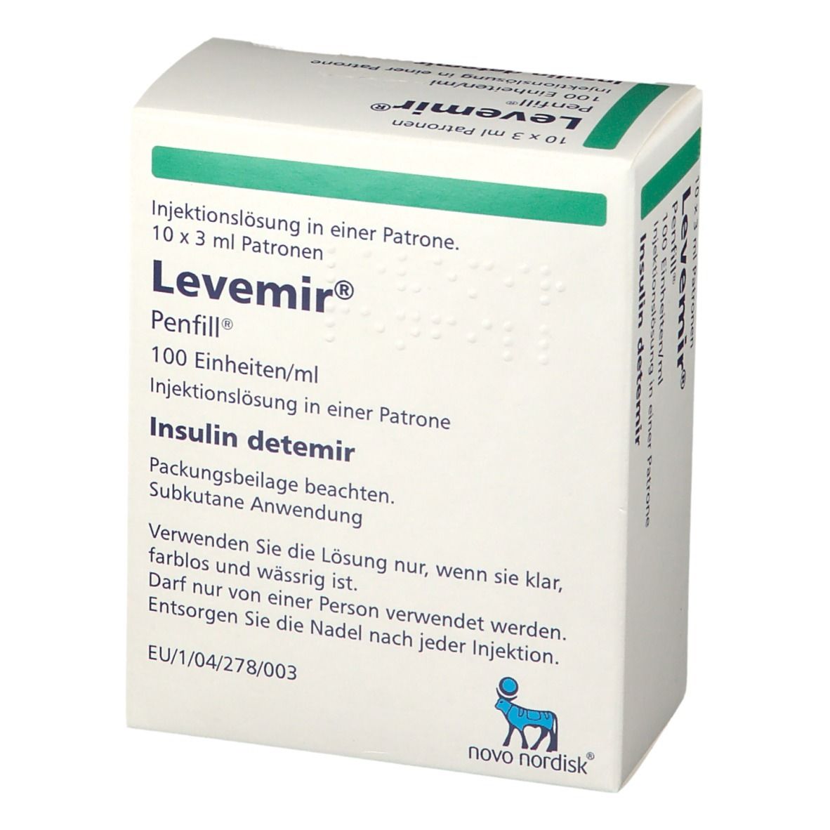 LEVEMIR Penfill 100 Einheiten/ml Inj.-L.Zyl.-Amp. 10x3 ml mit dem E ...