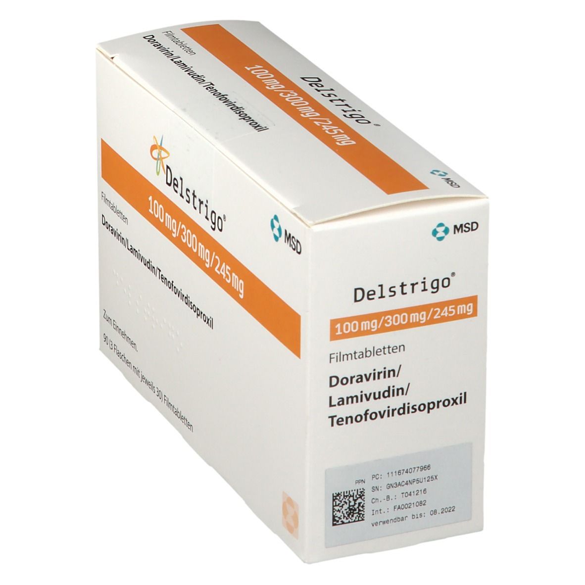 Delstrigo 100 mg/300 mg/245 mg Filmtabletten 90 St