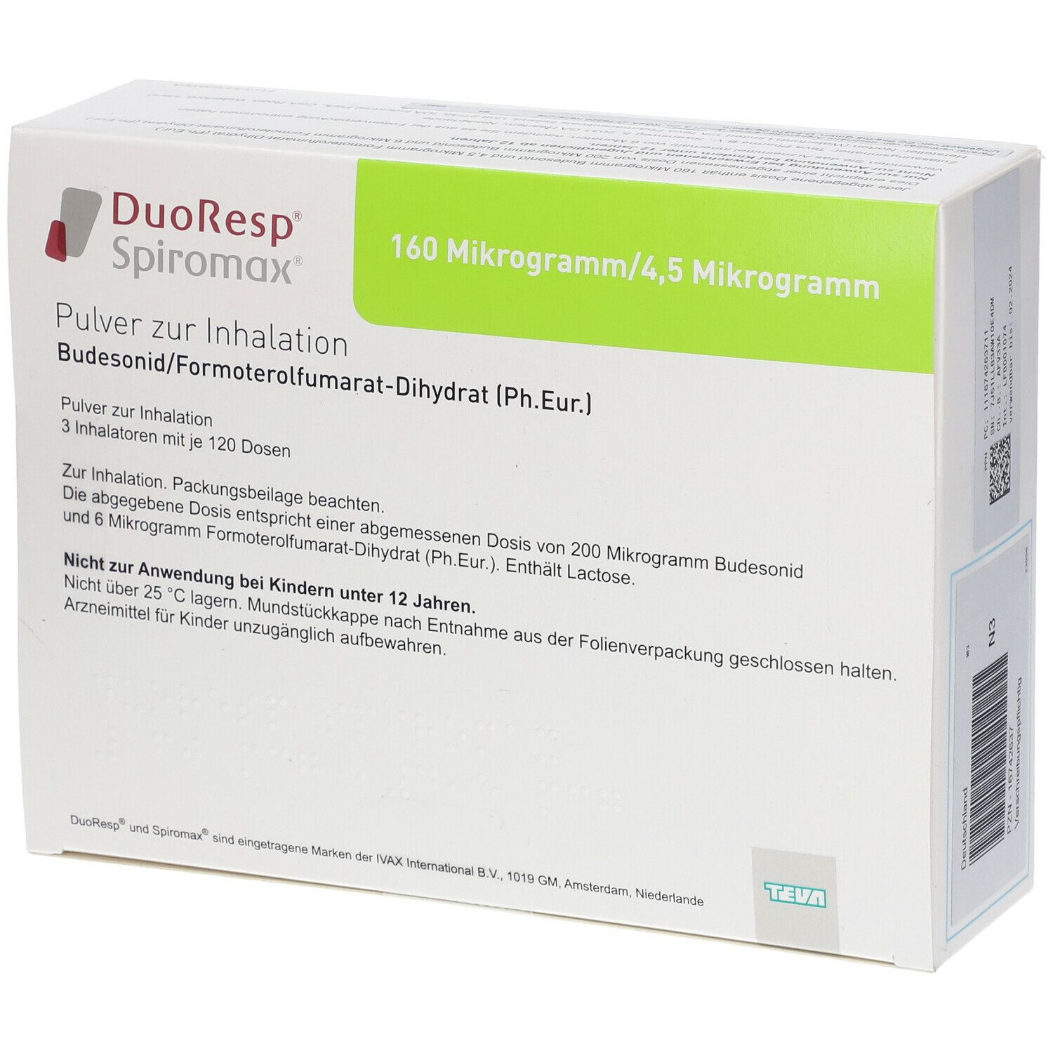 DUORESP Spiromax 160µg/4,5µg/Dosis 3x120ED Inh.-P.