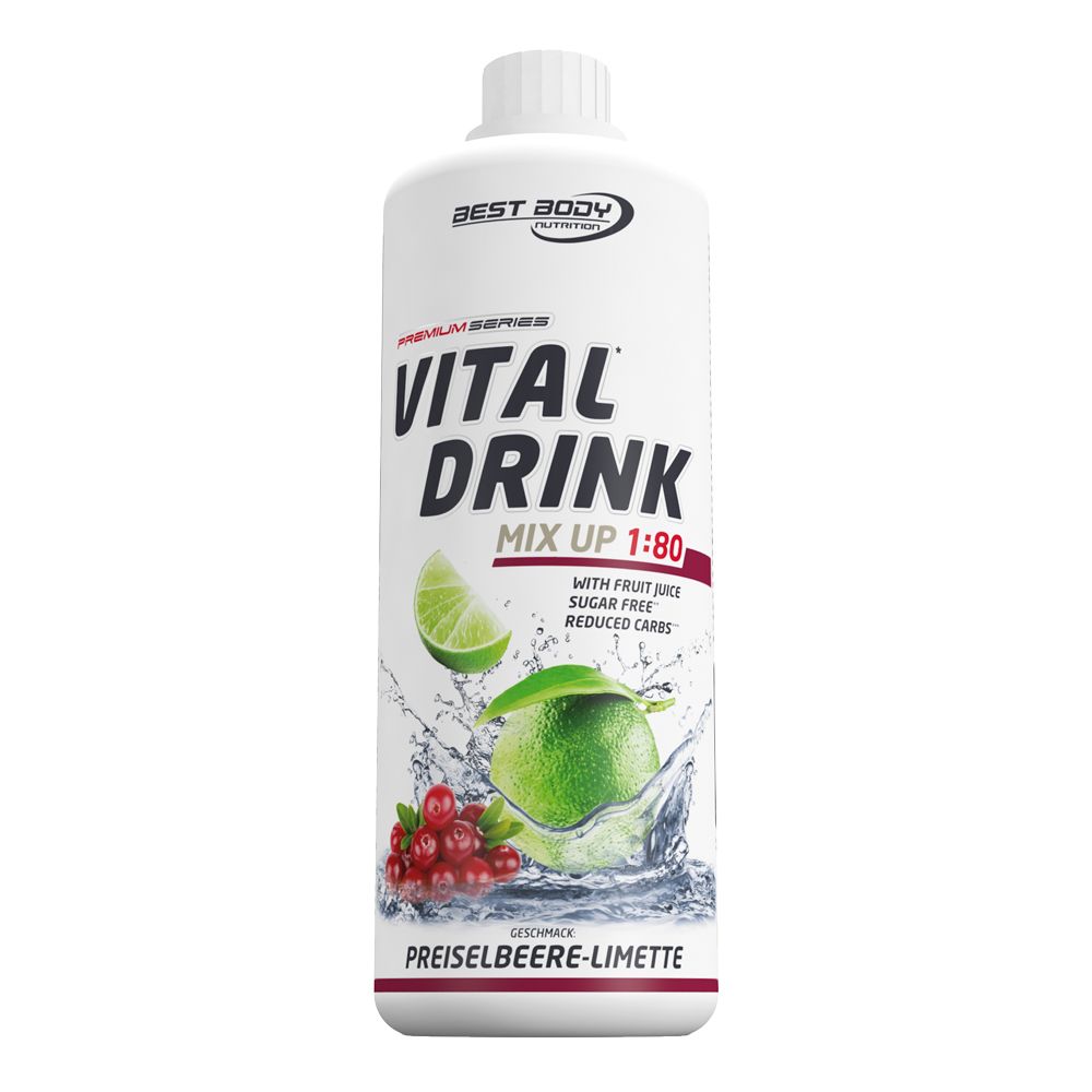 BEST BODY NUTRITION VITAL DRINK ZEROP® PREISELBEERE LIMETTE 1000 ml