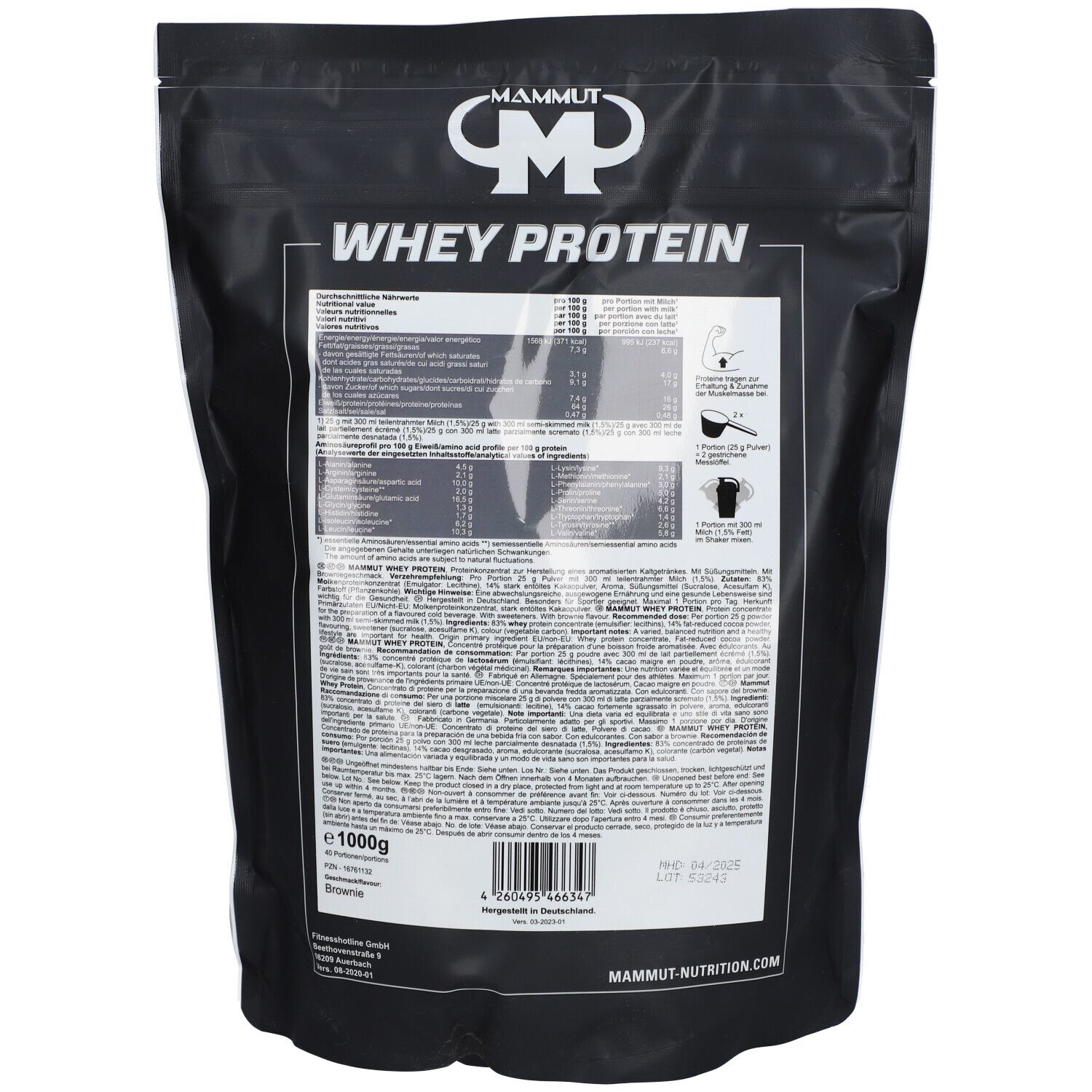 MM Whey Protein Brownie Pulver 1000 g