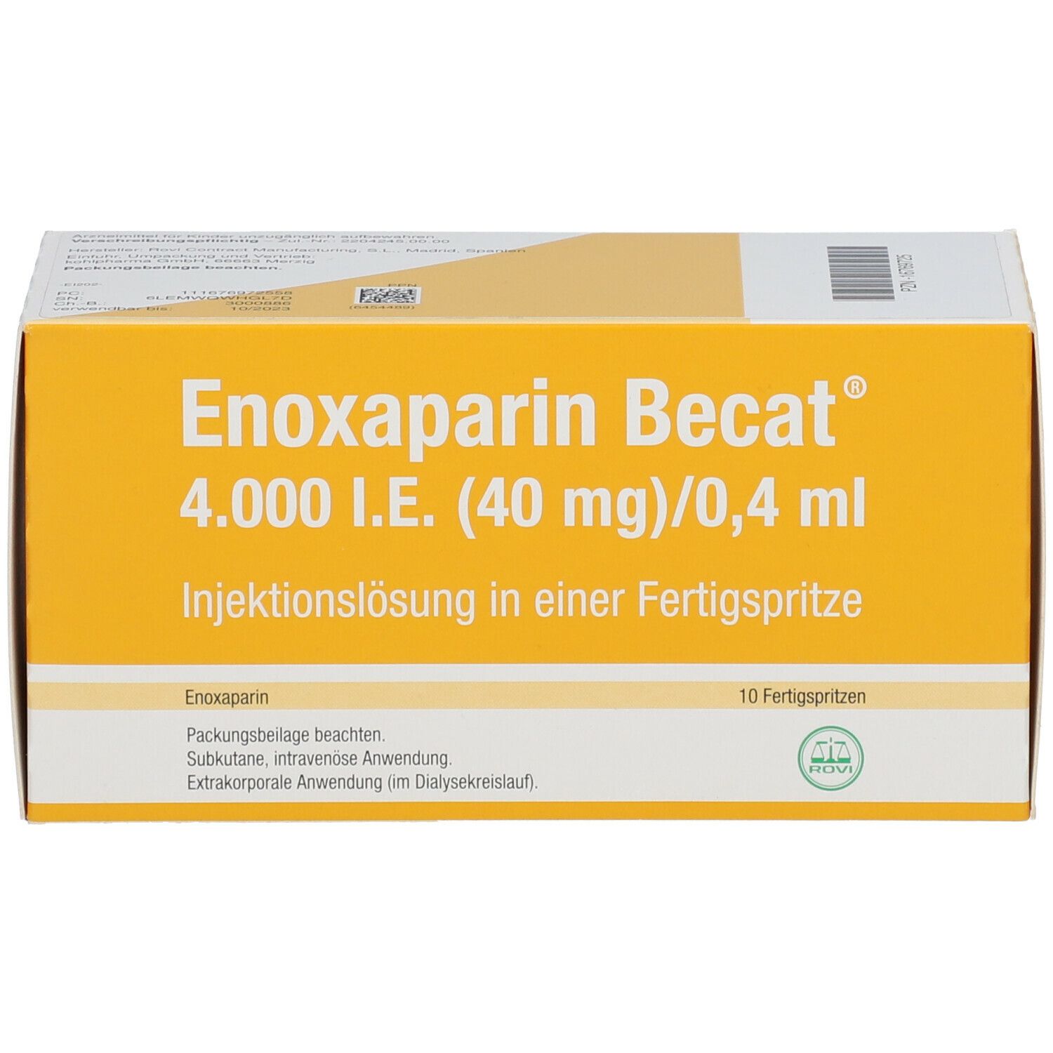 Enoxaparin Becat 4.000 I.E. 40 mg/0,4 ml