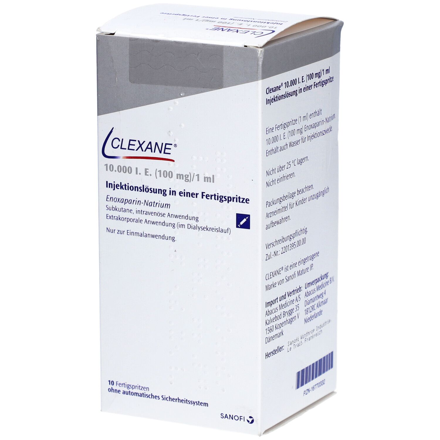 CLEXANE 10.000 I.E. 100mg/ml Inj.-Lsg.i.e.F.-Sp.