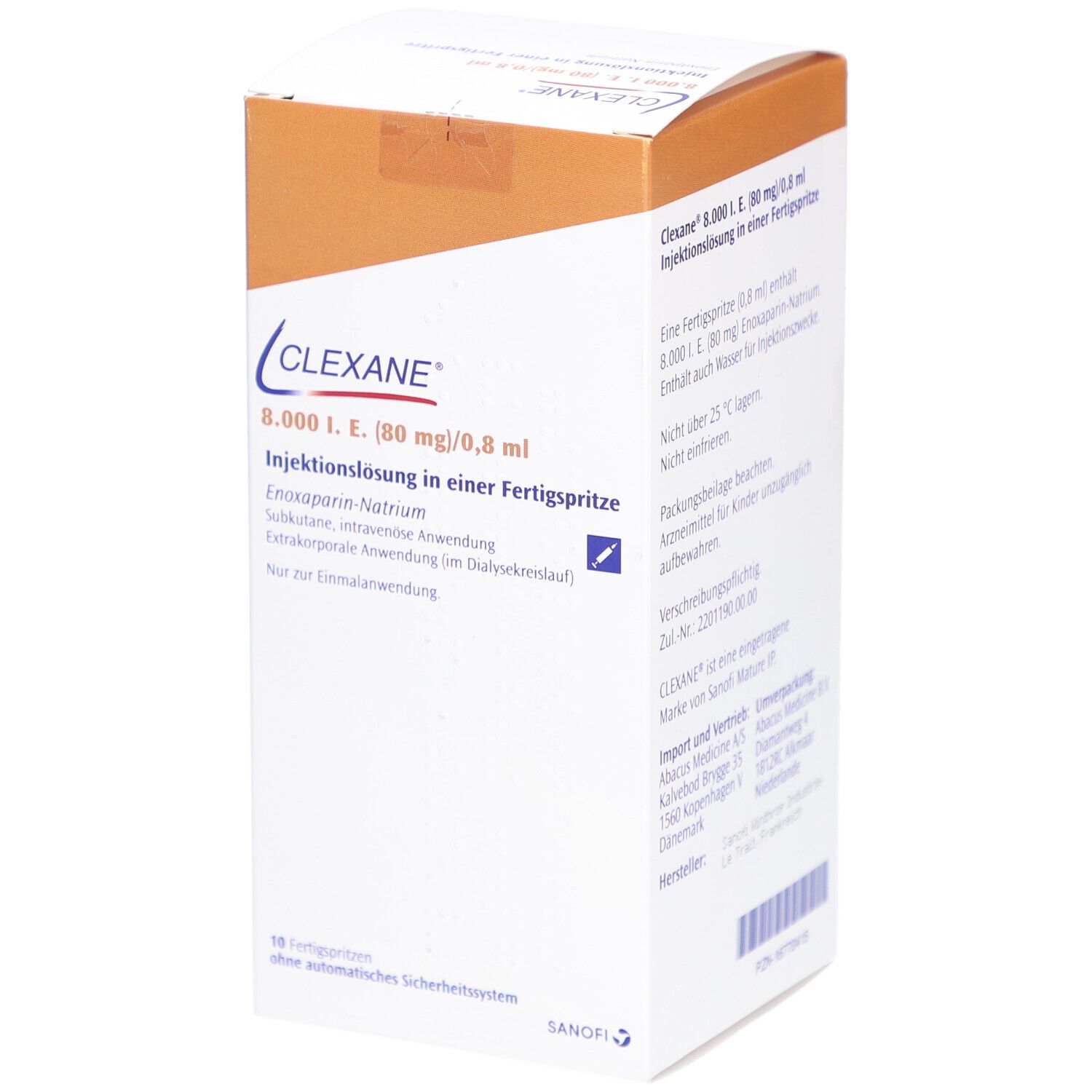 CLEXANE 8.000 I.E. 80mg/0,8ml Inj.-Lsg.i.e.F.-Sp.