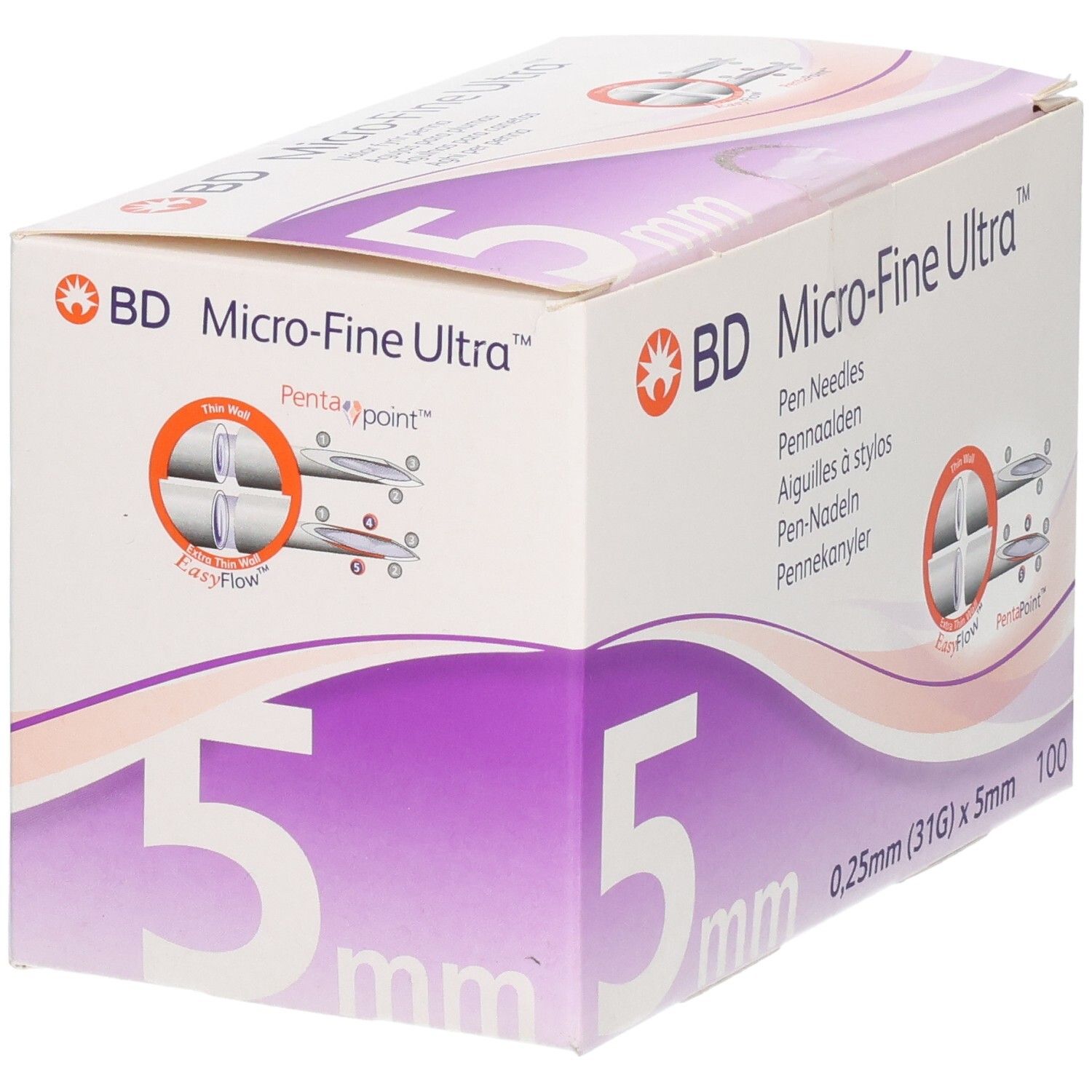 BD Micro-Fine Ultra Pen-Nadeln 0,25x5 mm 31 G 100 St Kanüle