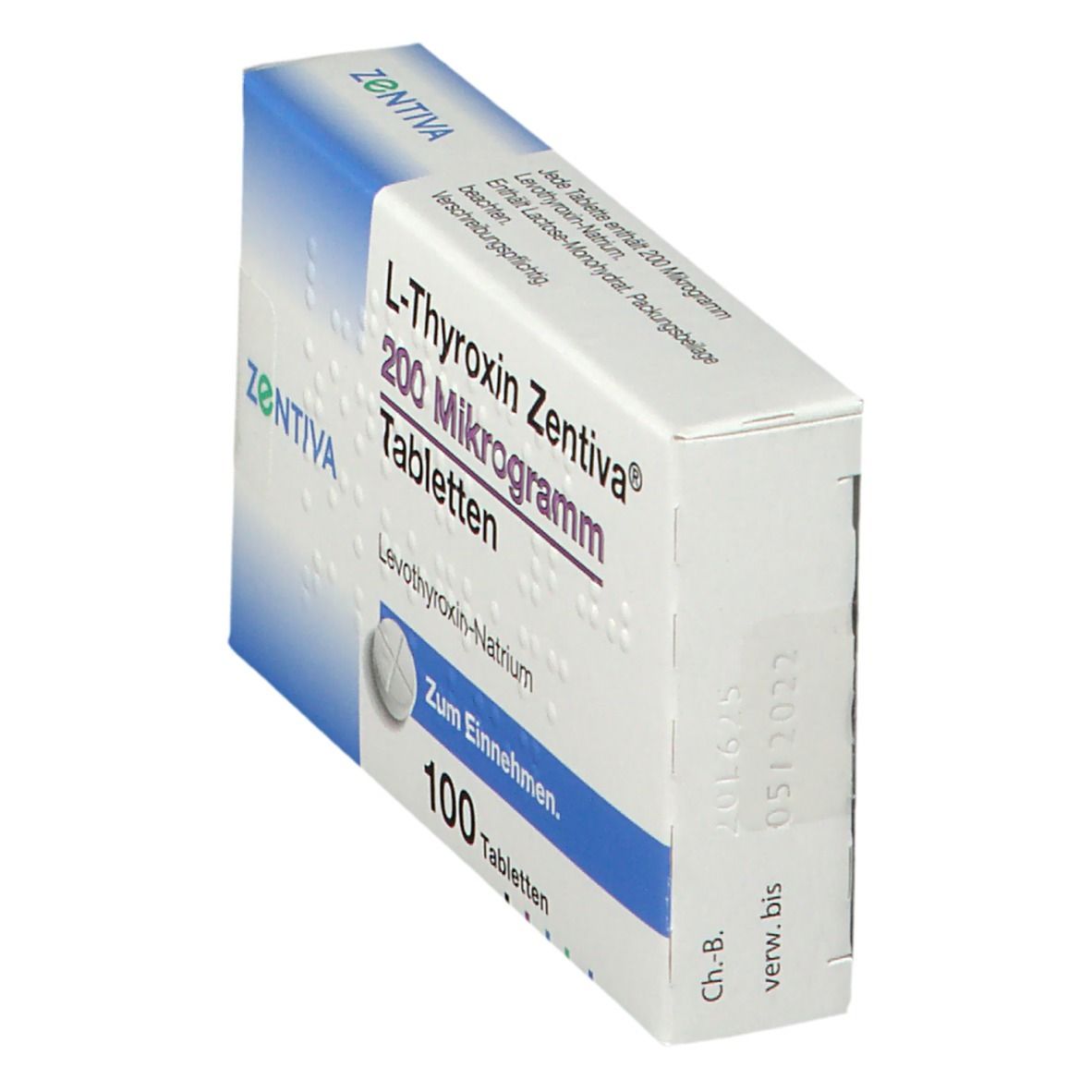 L-Thyroxin Zentiva 200 Mikrogramm Tabletten 100 St