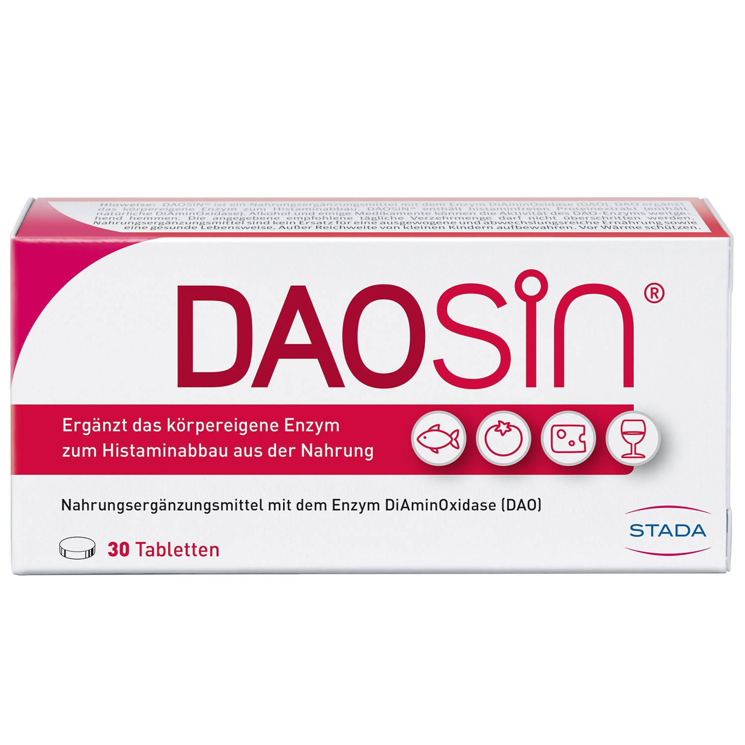 DAOSiN® Tabletten zur Ergänzung des körpereigenen DAO-Enzyms zum Histaminabbau aus der Nahrung