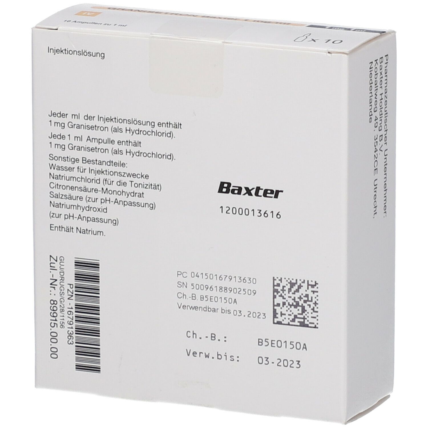 GRANISETRON Baxter 1 mg/ml