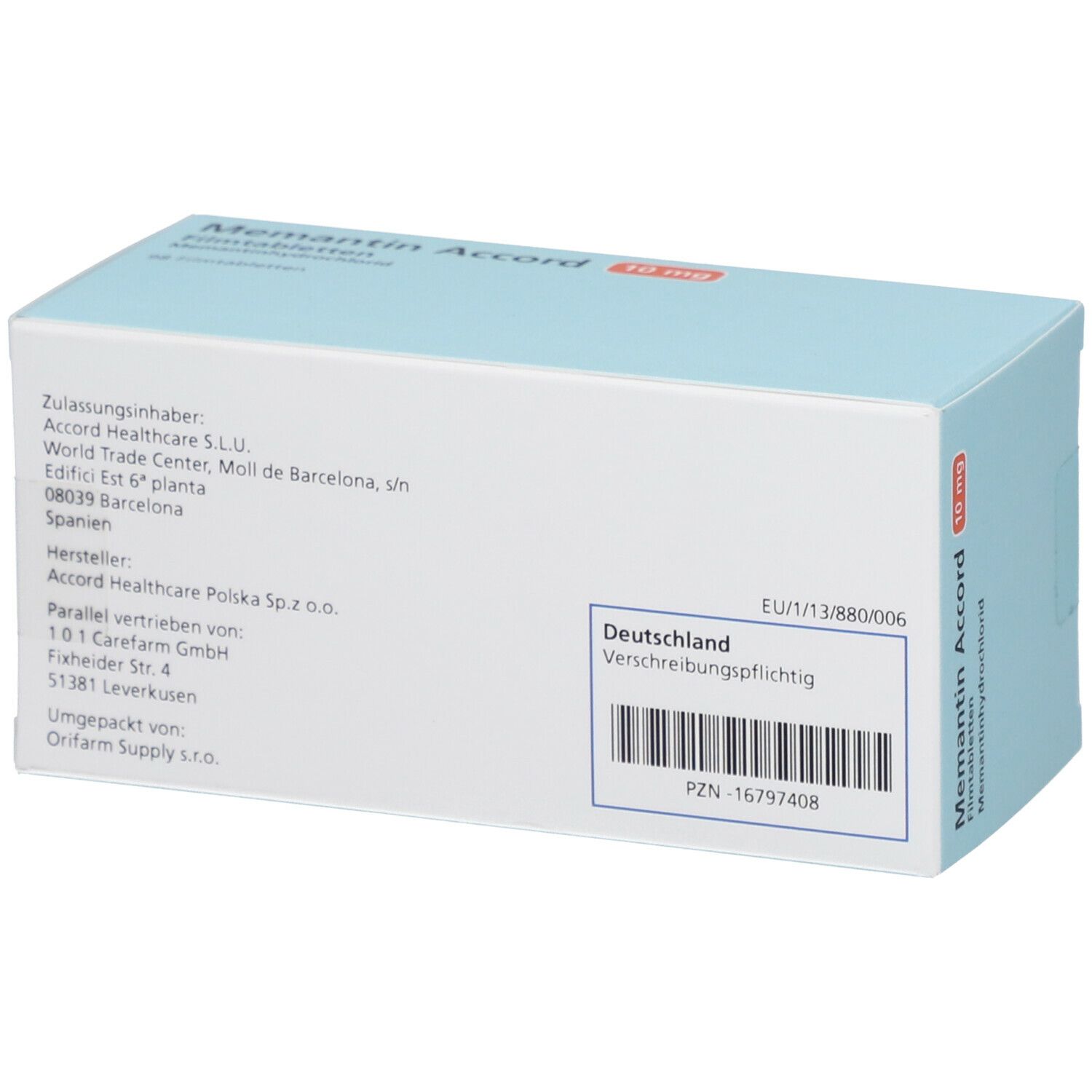 Memantin Aristo 10 mg Filmtabletten 98 St